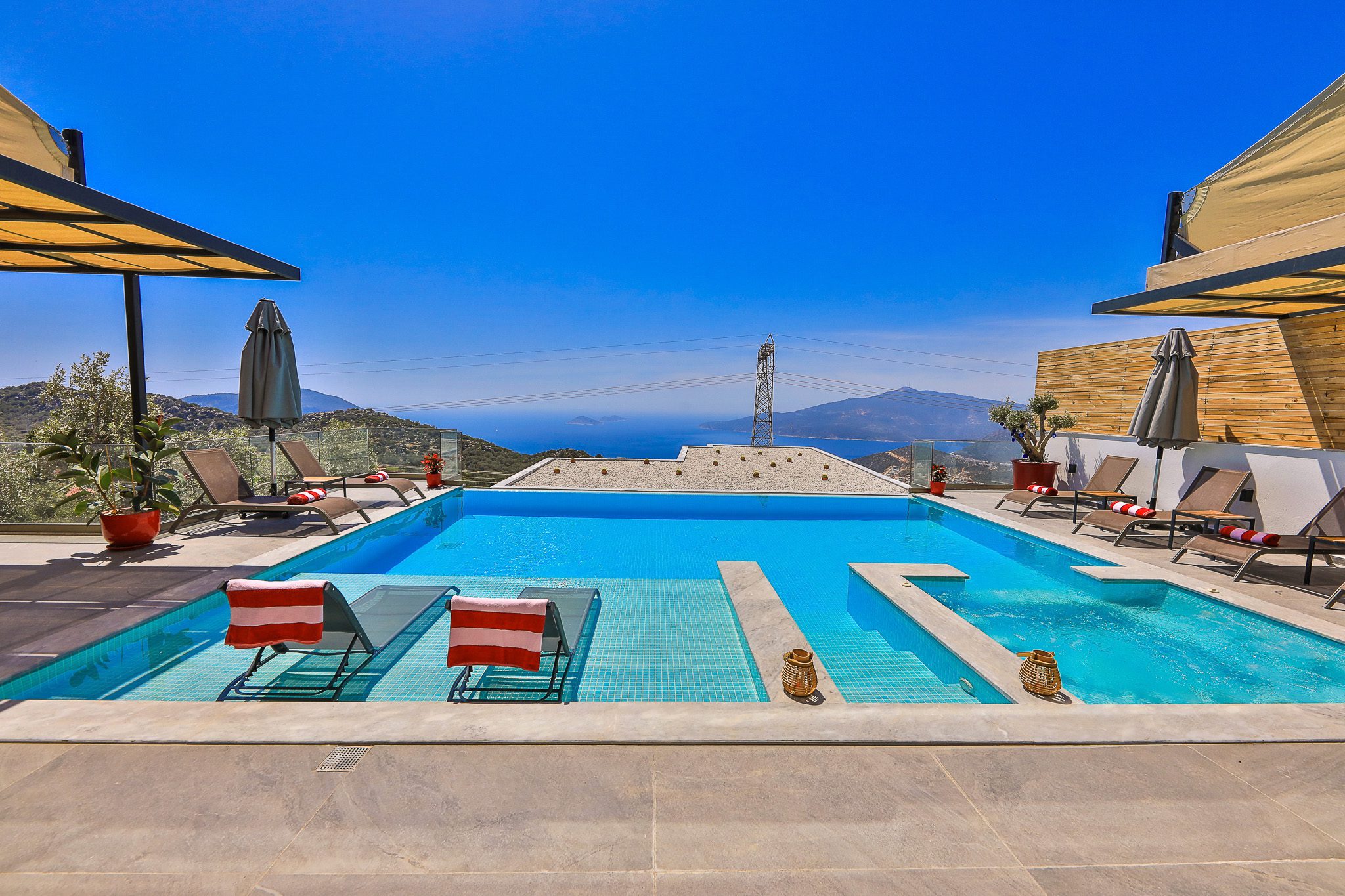 Outdoor pool in Villa Rosso, villa holidays in Kalkan, Turkey