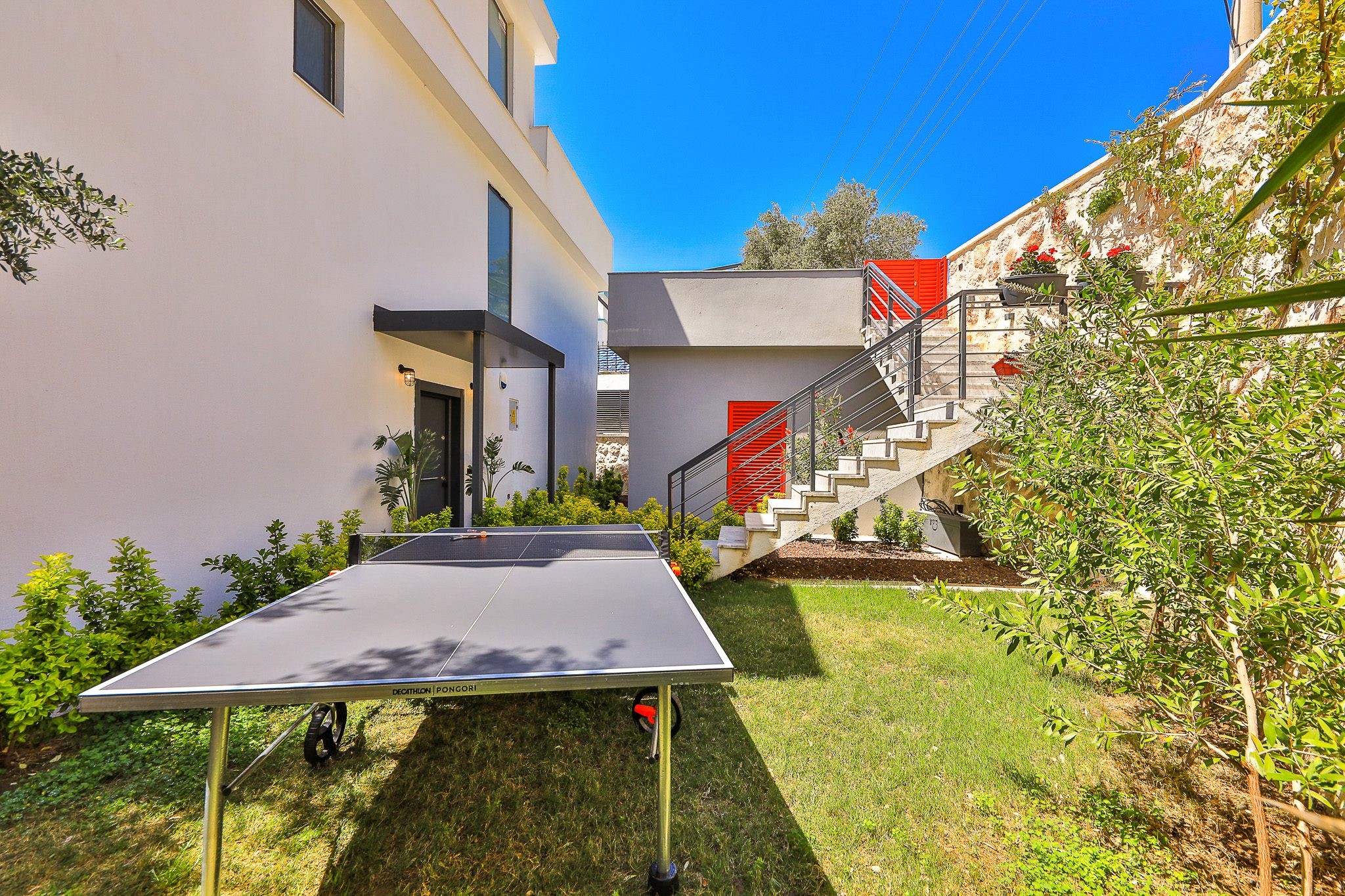 Outdoor table tennis in Villa Rosso, villa holidays in Kalkan, Turkey