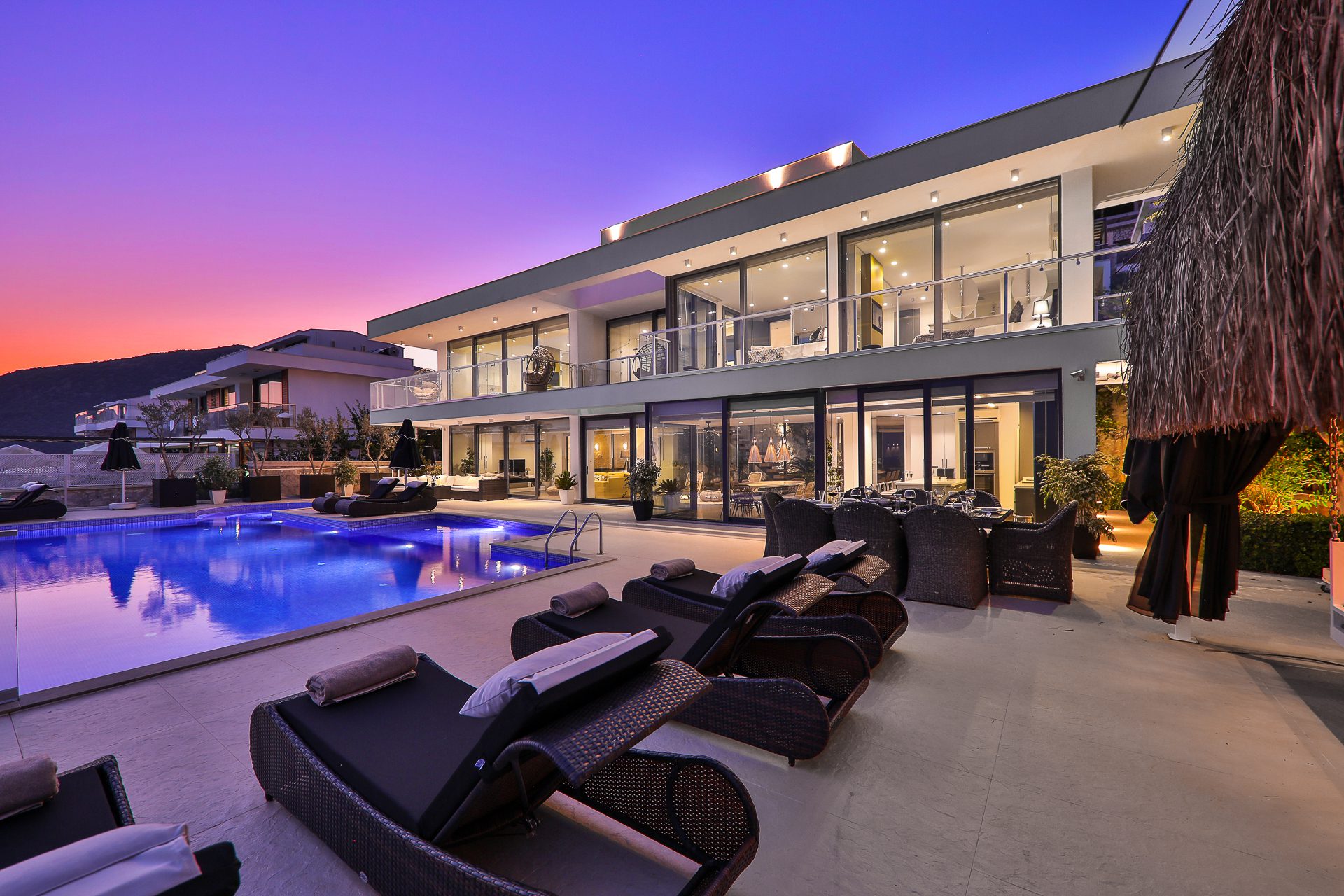 Pool area of Villa Manila, luxury villa holiday in Kalkan, Turkey