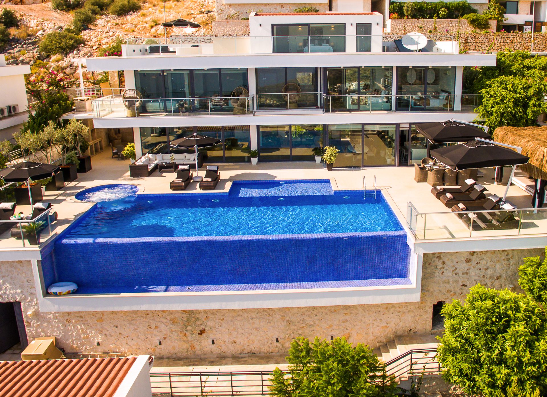 Front view of Villa Manila, luxury villa holiday in Kalkan, Turkey