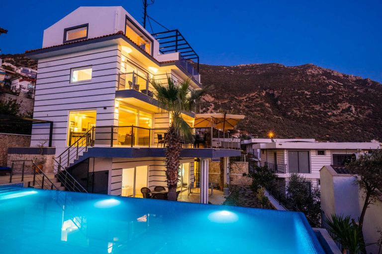 Front view of Villa in the Sky, villa holiday in Kalkan, Turkey