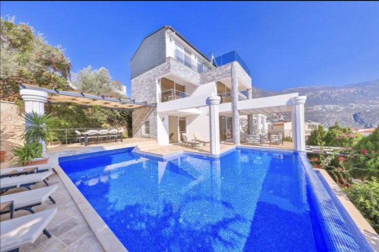 Outdoor pool at Gaia Residence, villa holiday in Kalkan, Turkey