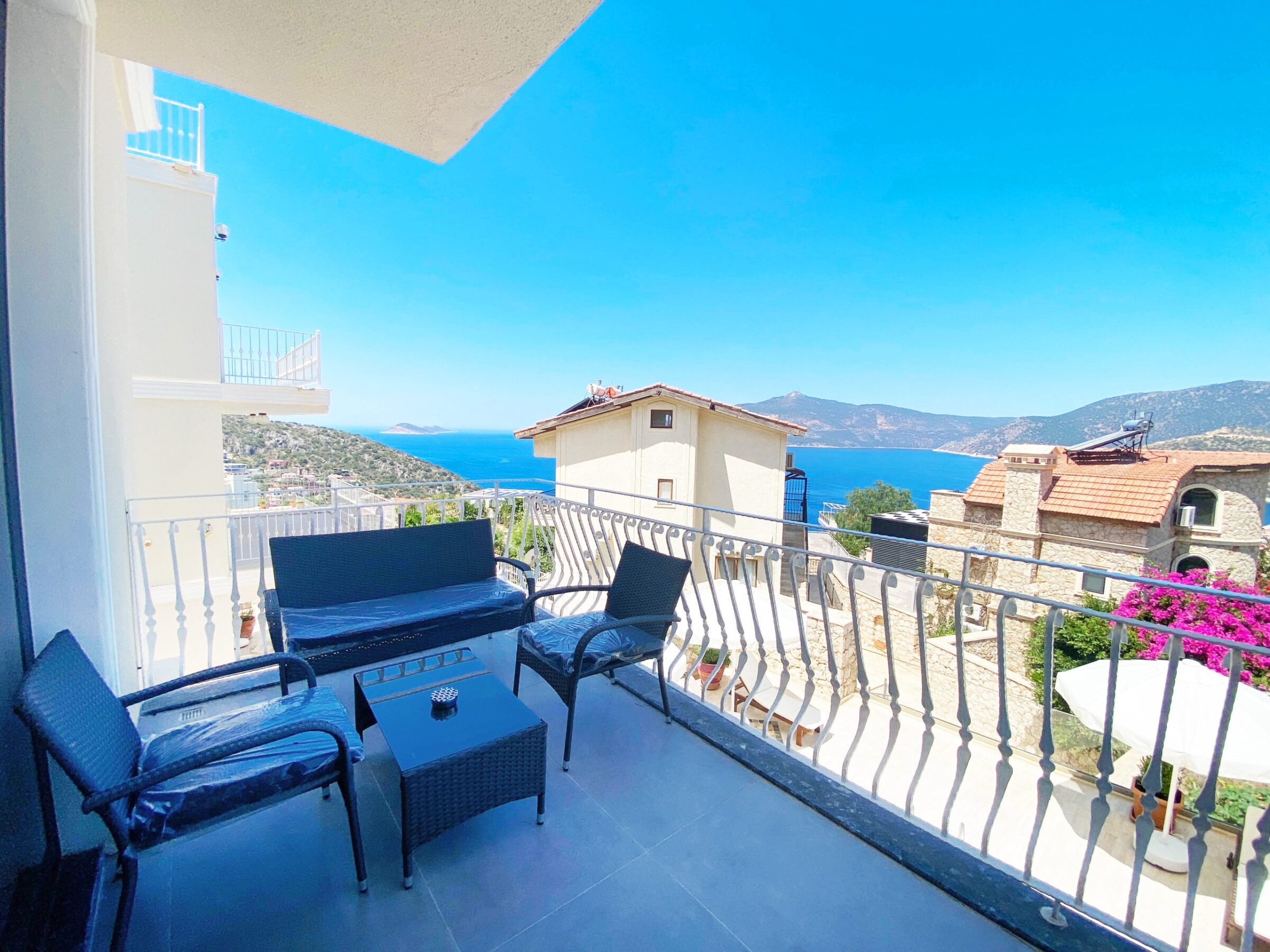 Luxury beachfront villa in Kalkan, Turkey Villa Leo balcony