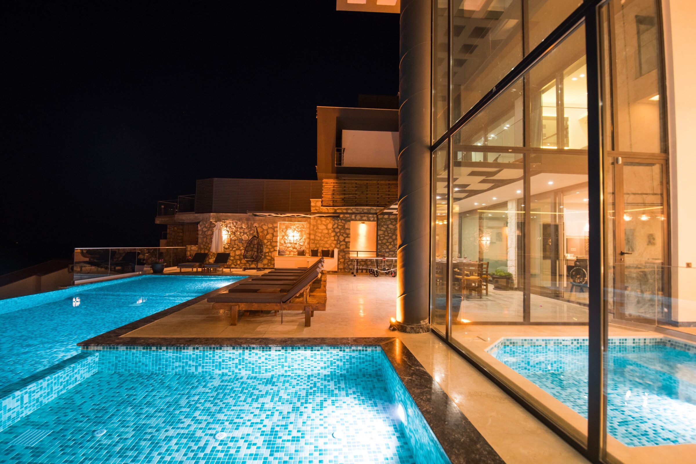 Indoor and outdoor pool in Villa Unlimited 2, villa holidays in Kalkan, Turkey