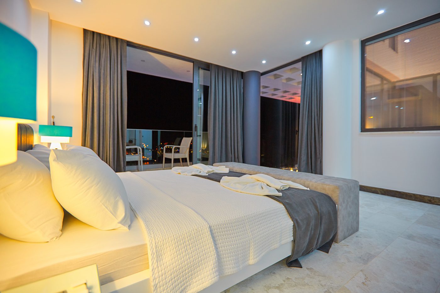 Double room with bathroom and balcony entrance in Villa Unlimited 1, villa holidays in Kalkan, Turkey