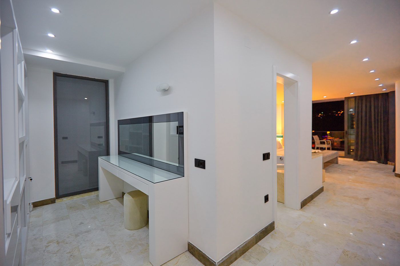 Double bedroom and bathroom in Villa Unlimited 1, villa holidays in Kalkan, Turkey