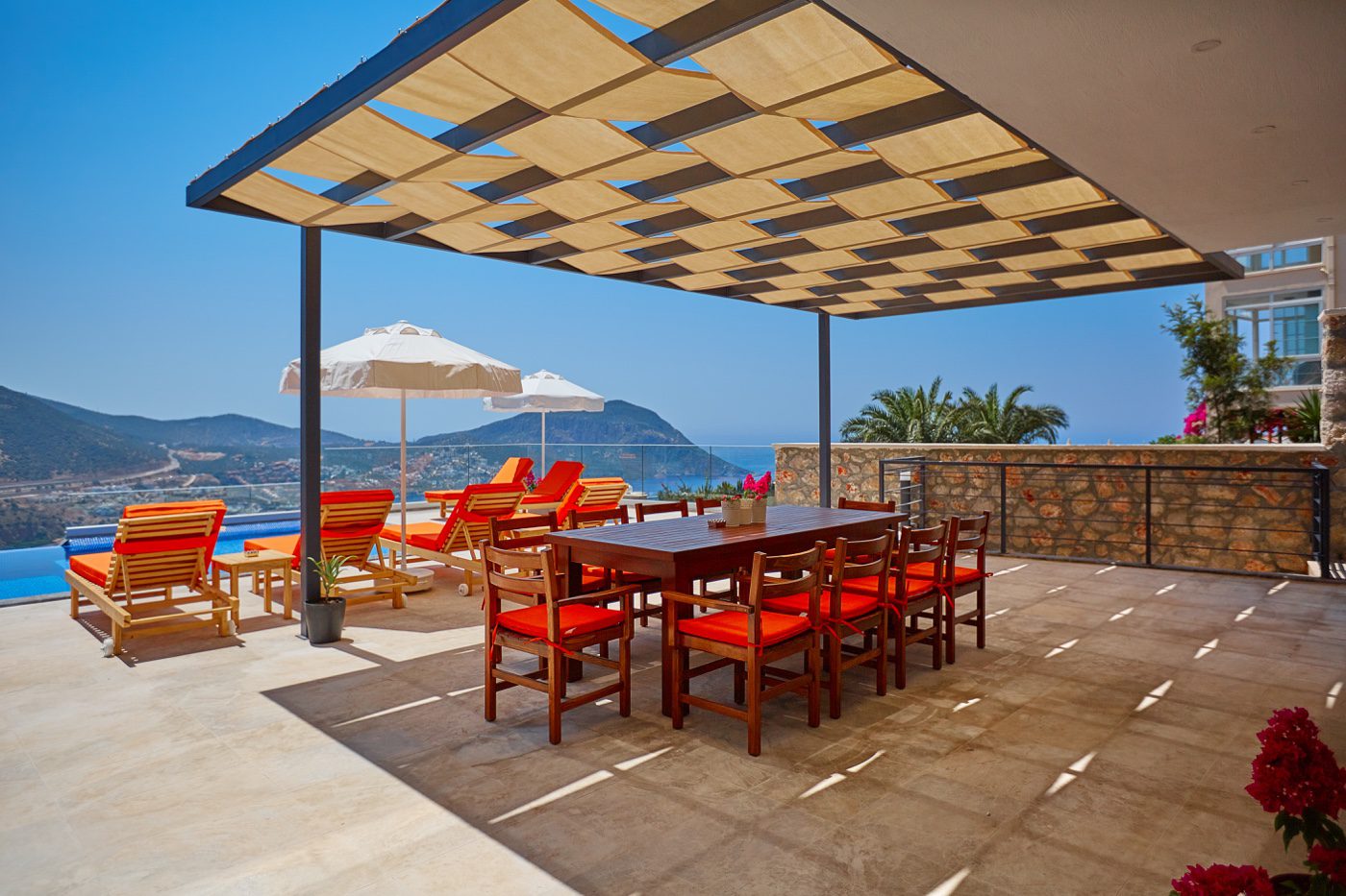 Outdoor dining area in Villa Unlimited 1, villa holidays in Kalkan, Turkey