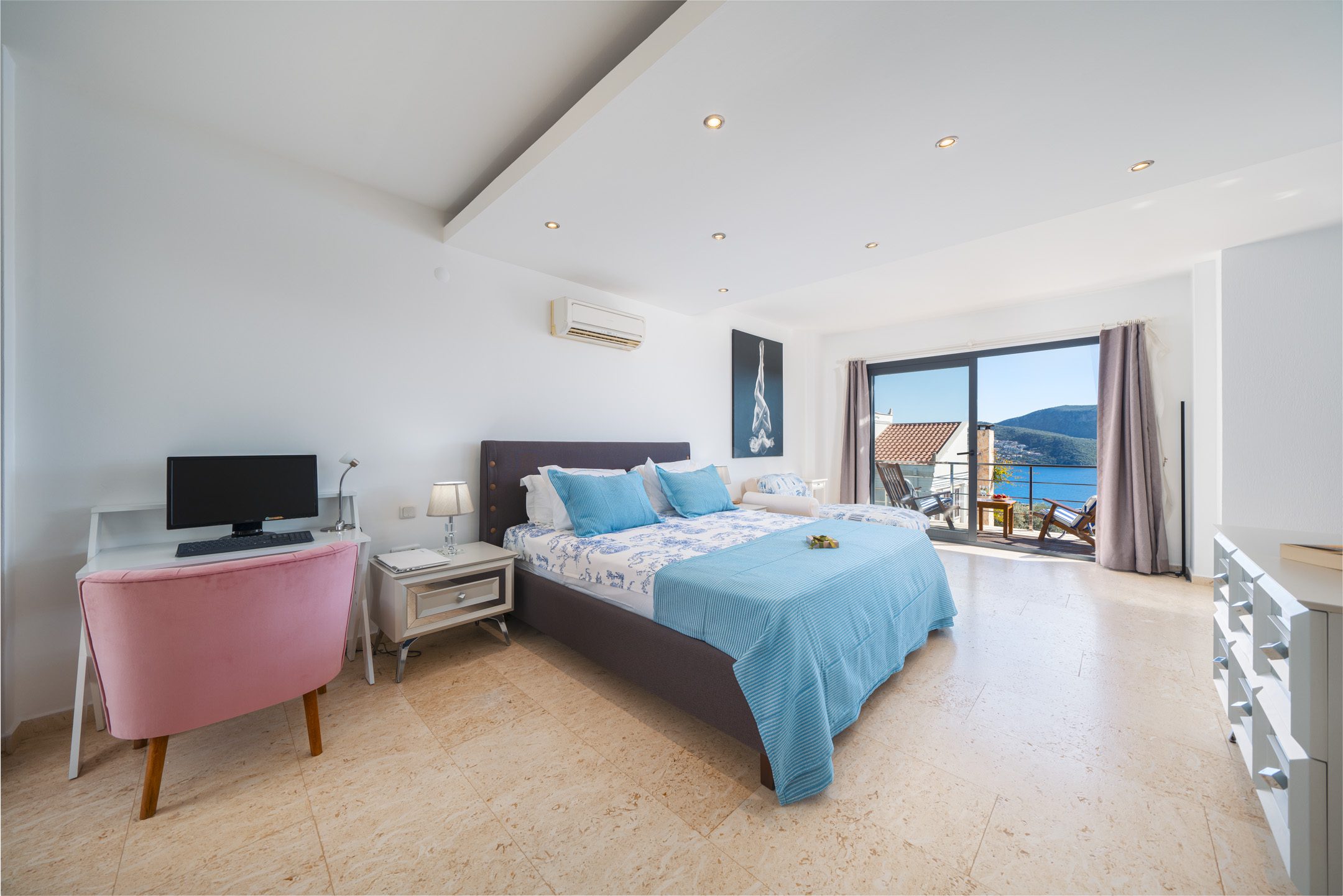 Turkey holidays at villa Simena, double bedroom with balcony