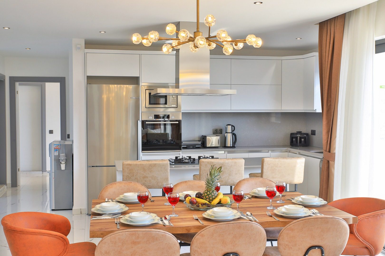 KItchen and dining area in Villa Bliss, villa holiday in Kalkan, Turkey