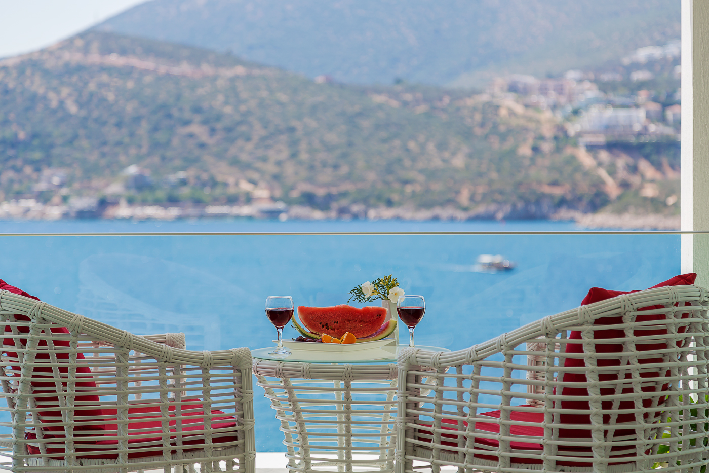 Balcony seating in Villa Setara, villa holidays in Kalkan, Turkey