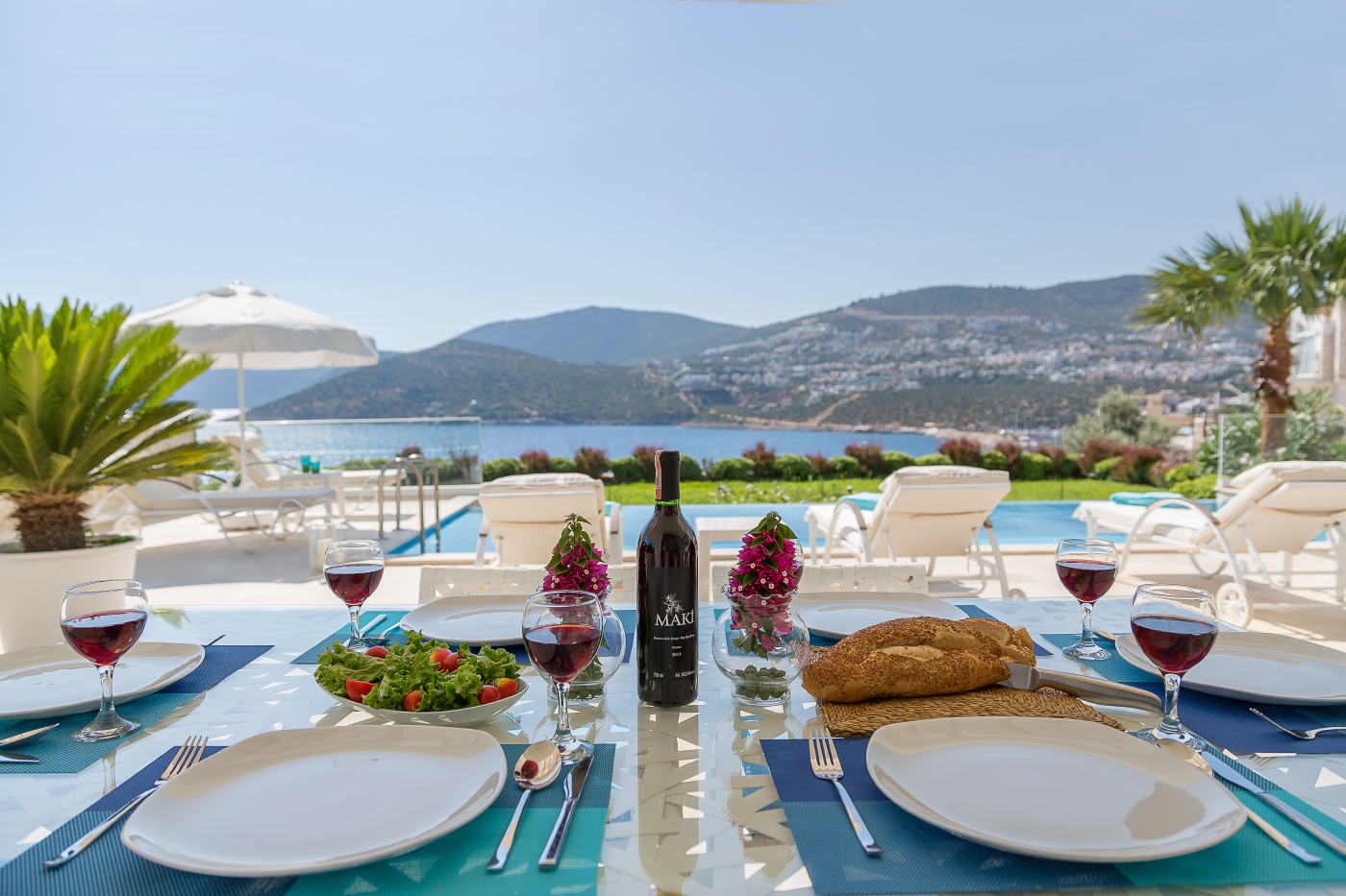 Outdoor dining area in Villa Setara, villa holidays in Kalkan, Turkey
