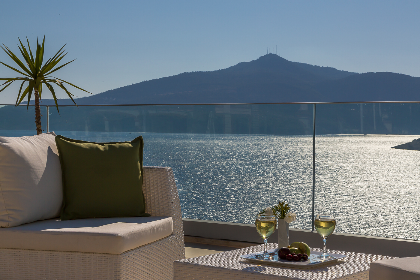 Balcony seating in Villa Setara, villa holidays in Kalkan, Turkey