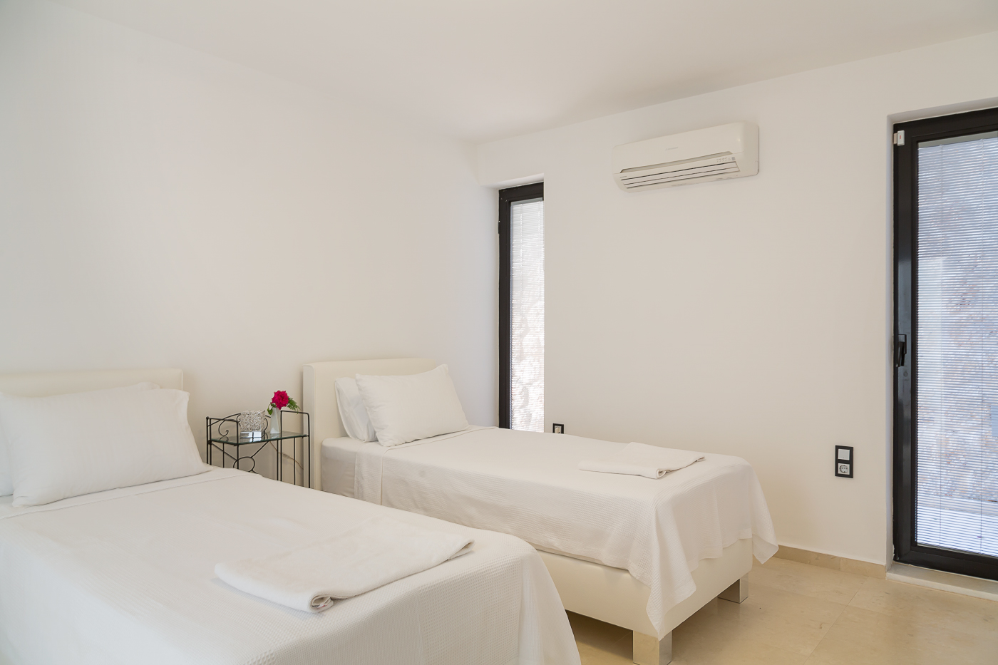 Twin room with balcony access in Villa Afsana, villa holidays in Kalkan, Turkey