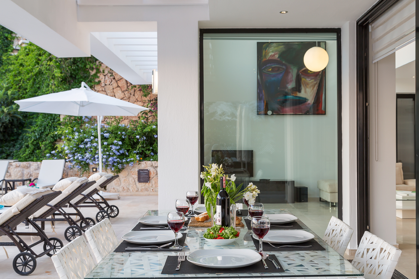 Outdoor dining area in Villa Afsana, villa holidays in Kalkan, Turkey