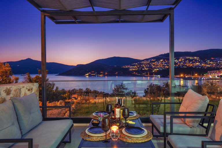 Outdoor seating area at Villa Nana, villa holiday in Kalkan, Turkey
