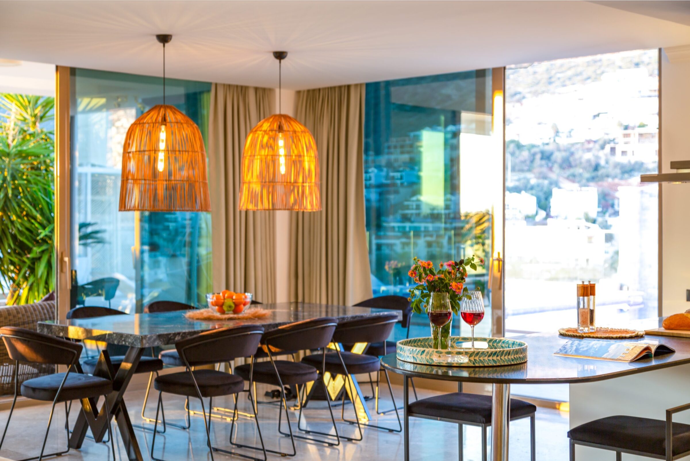 Kitchen and dining area of Villa Moonshine, villa holiday in Kalkan, Turkey