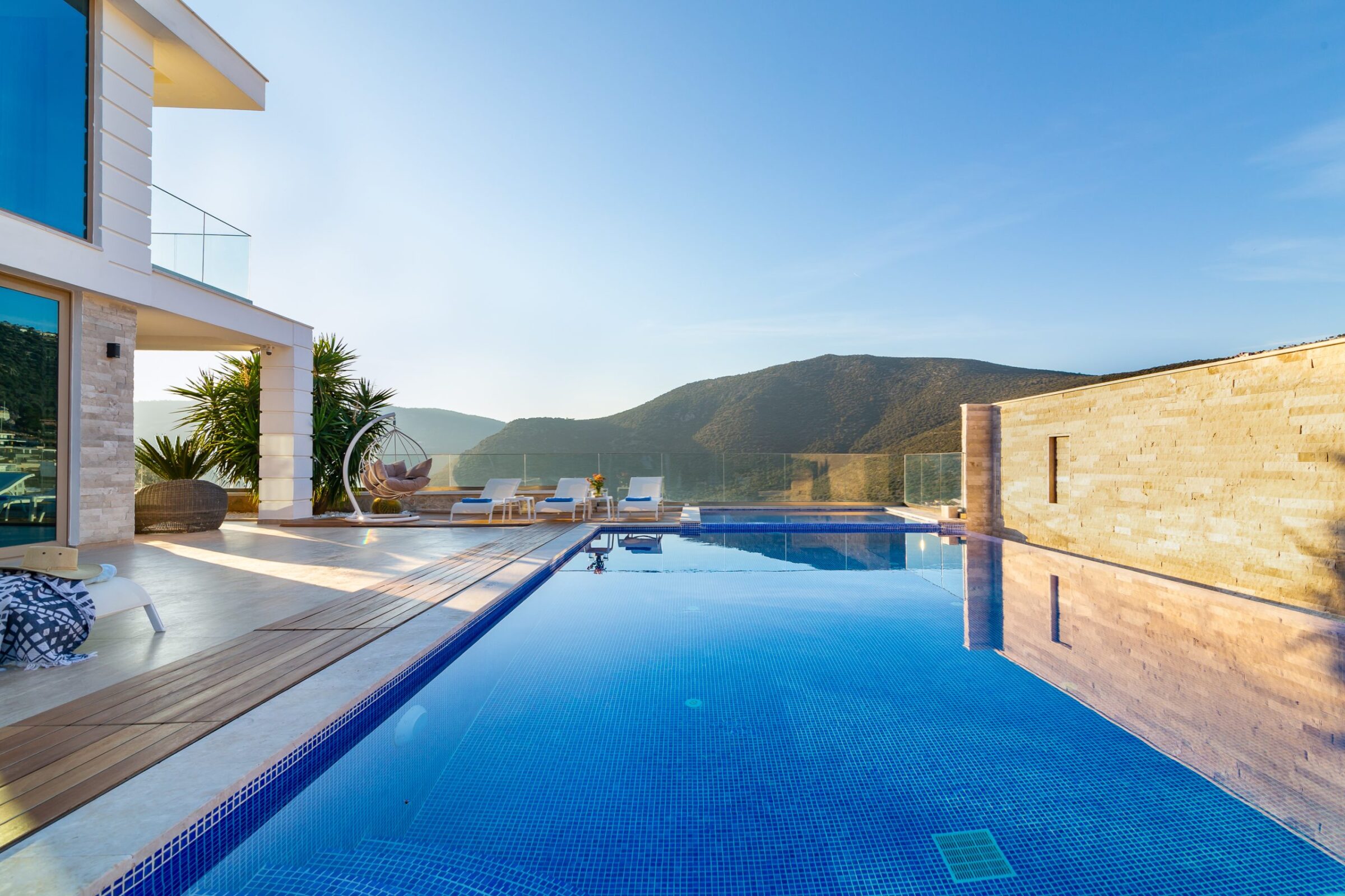 Outdoor pool at Villa Moonshine, villa holiday in Kalkan, Turkey
