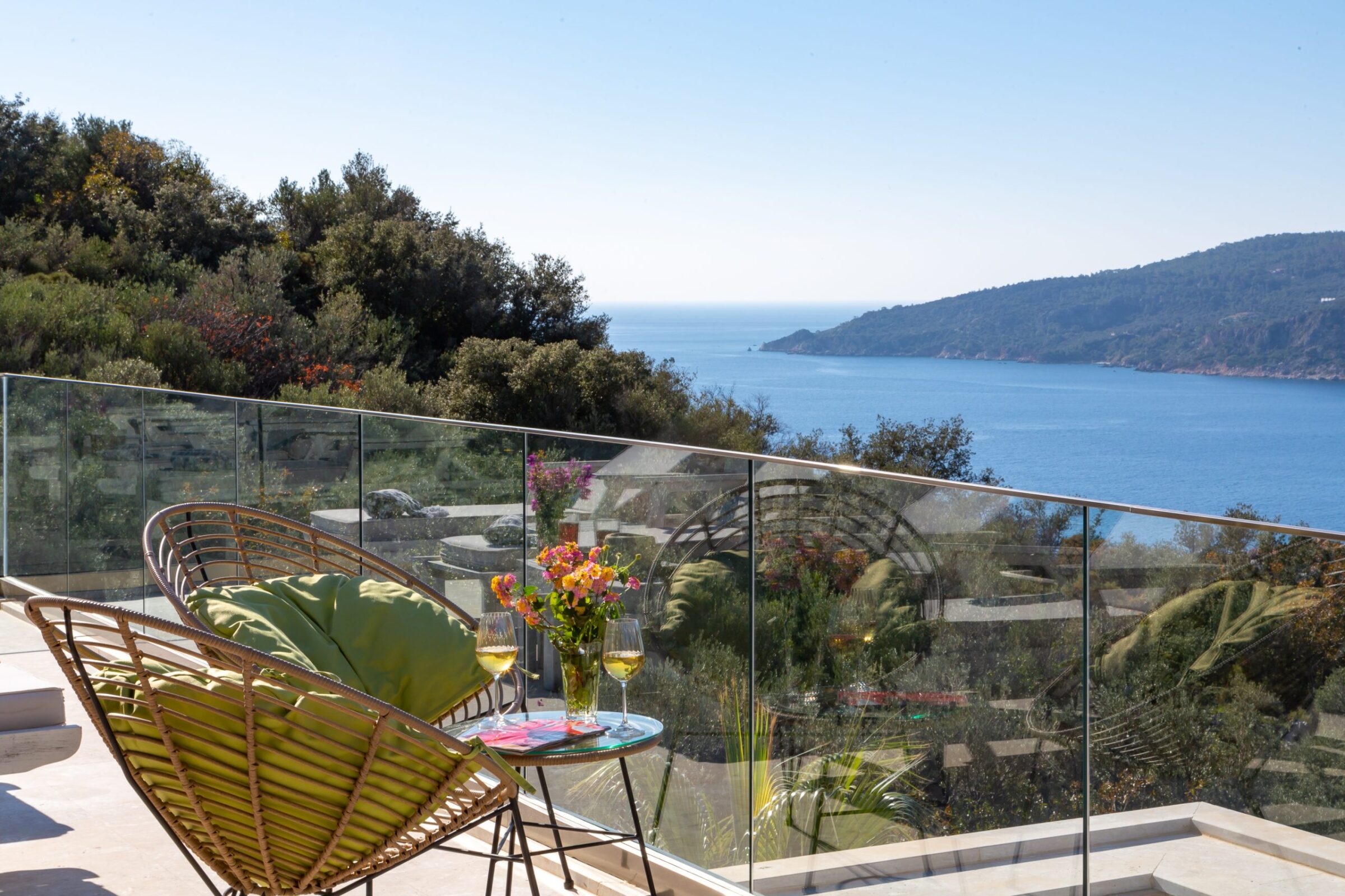 Balcony seating area at Villa Moonshine, villa holiday in Kalkan, Turkey