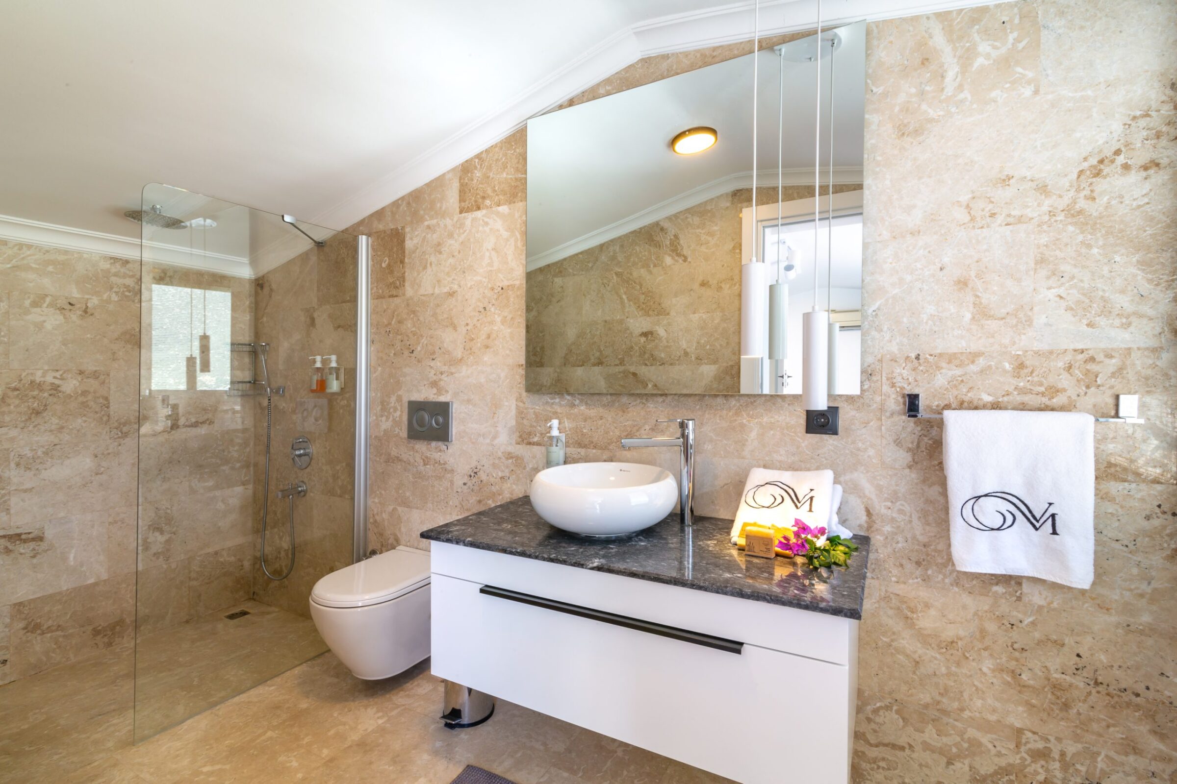 Bathroom in Villa Moonshine, villa holiday in Kalkan, Turkey