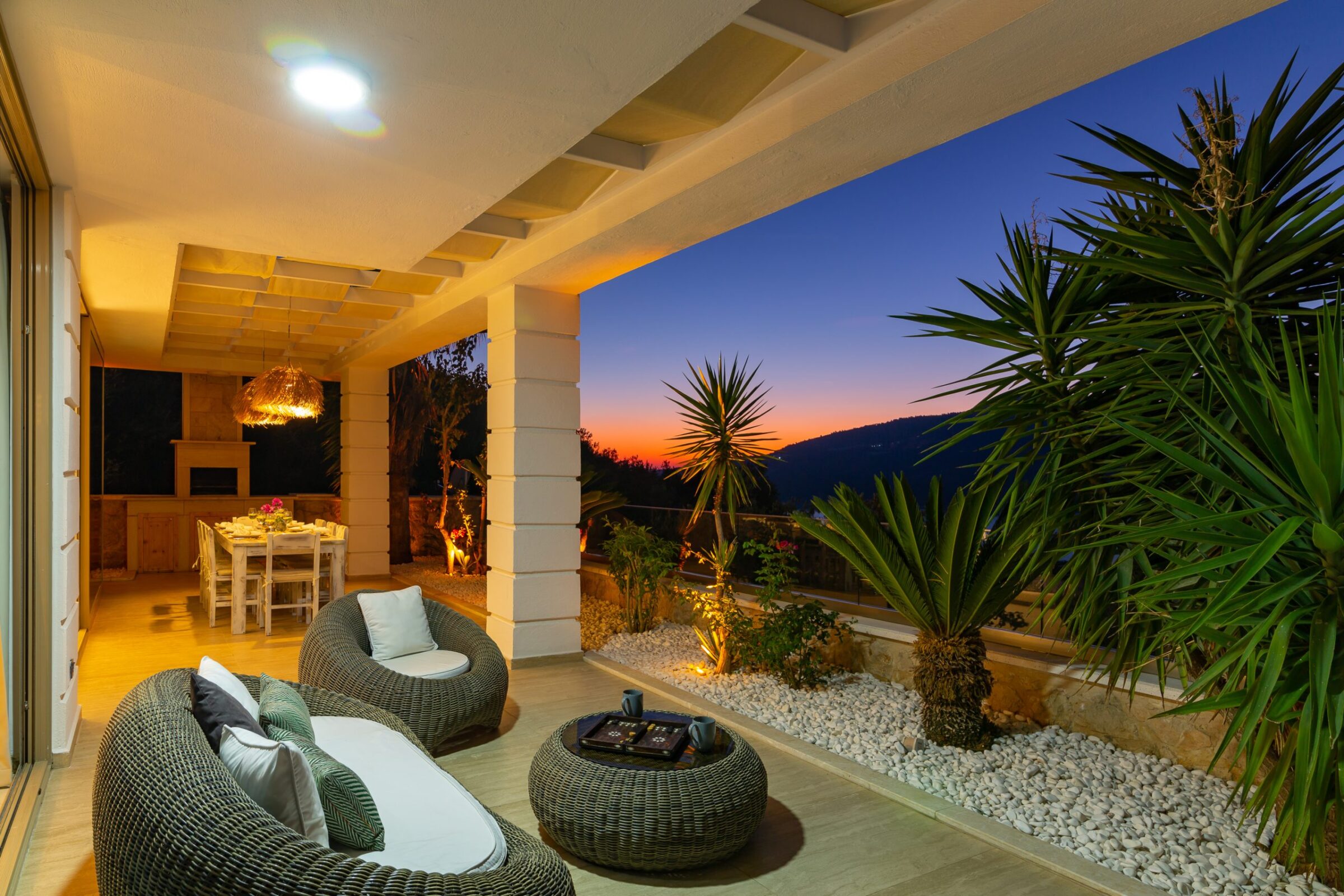 Outdoor seating area in Villa Moonshine, villa holiday in Kalkan, Turkey