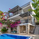 Pool area of luxurious Villa Nar Evi in Kalkan, Turkey