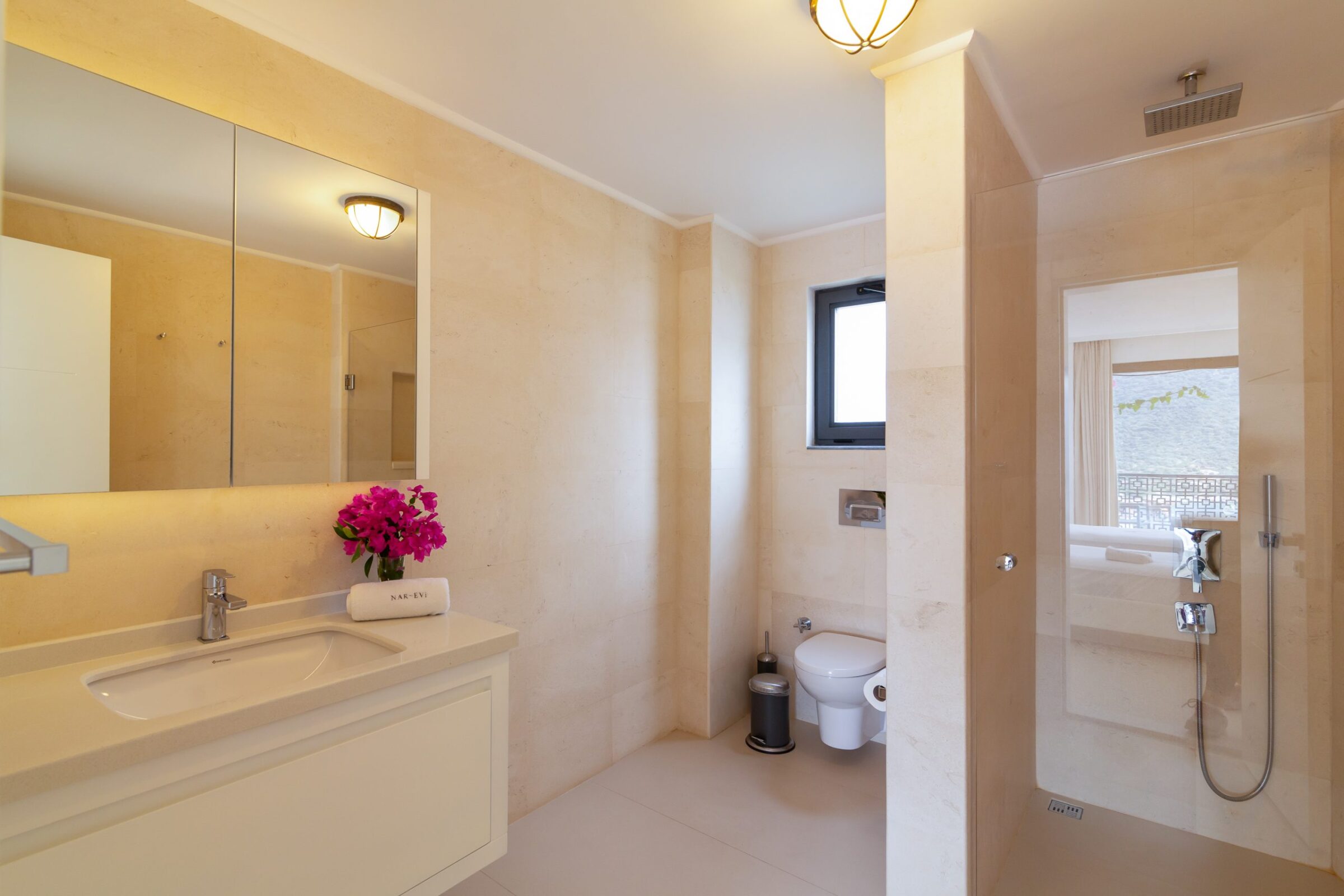 Bathroom inside of luxurious Villa Nar Evi in Kalkan, Turkey