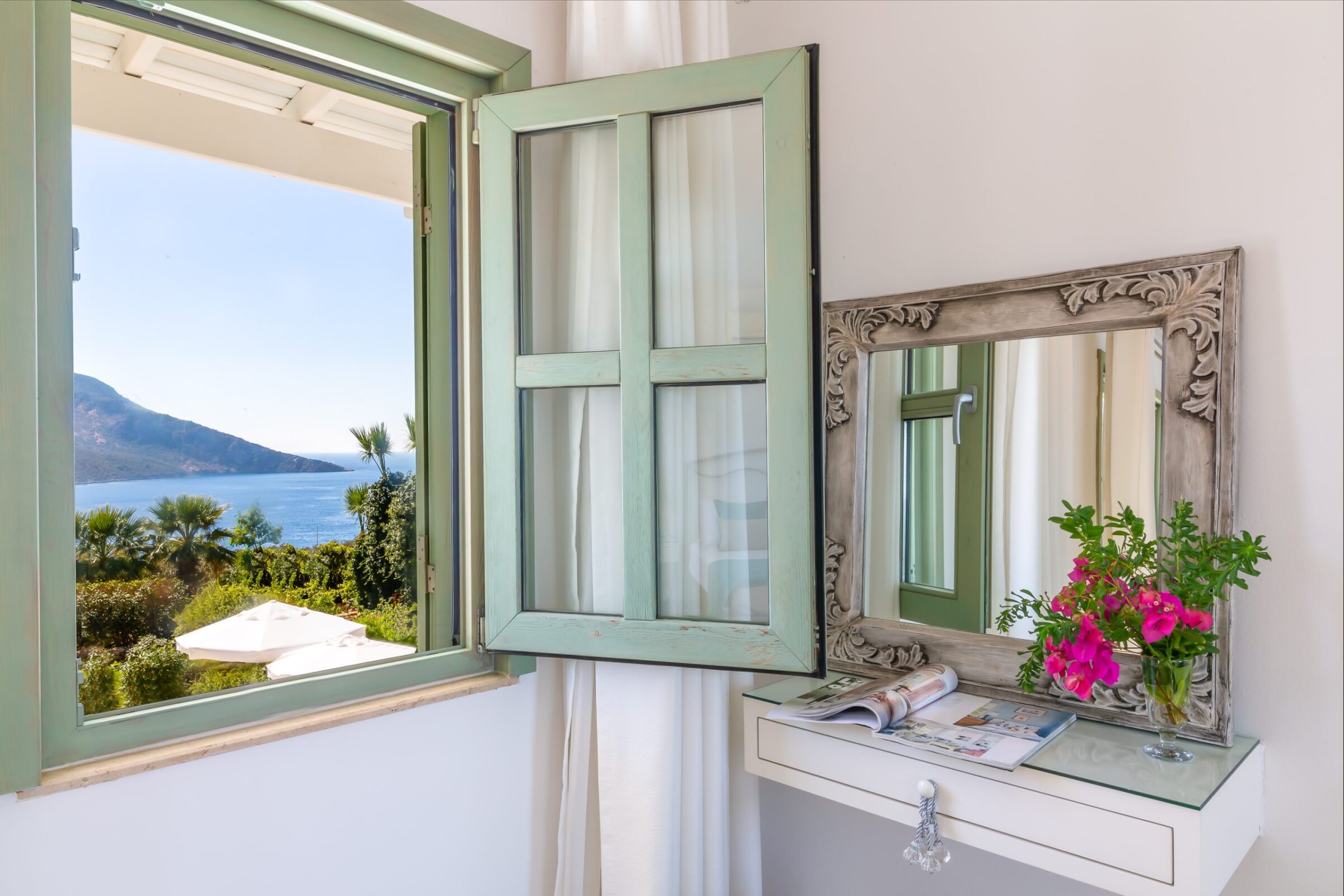Luxury villa holiday in Turkey at villa Yesil Ev—view from bedroom