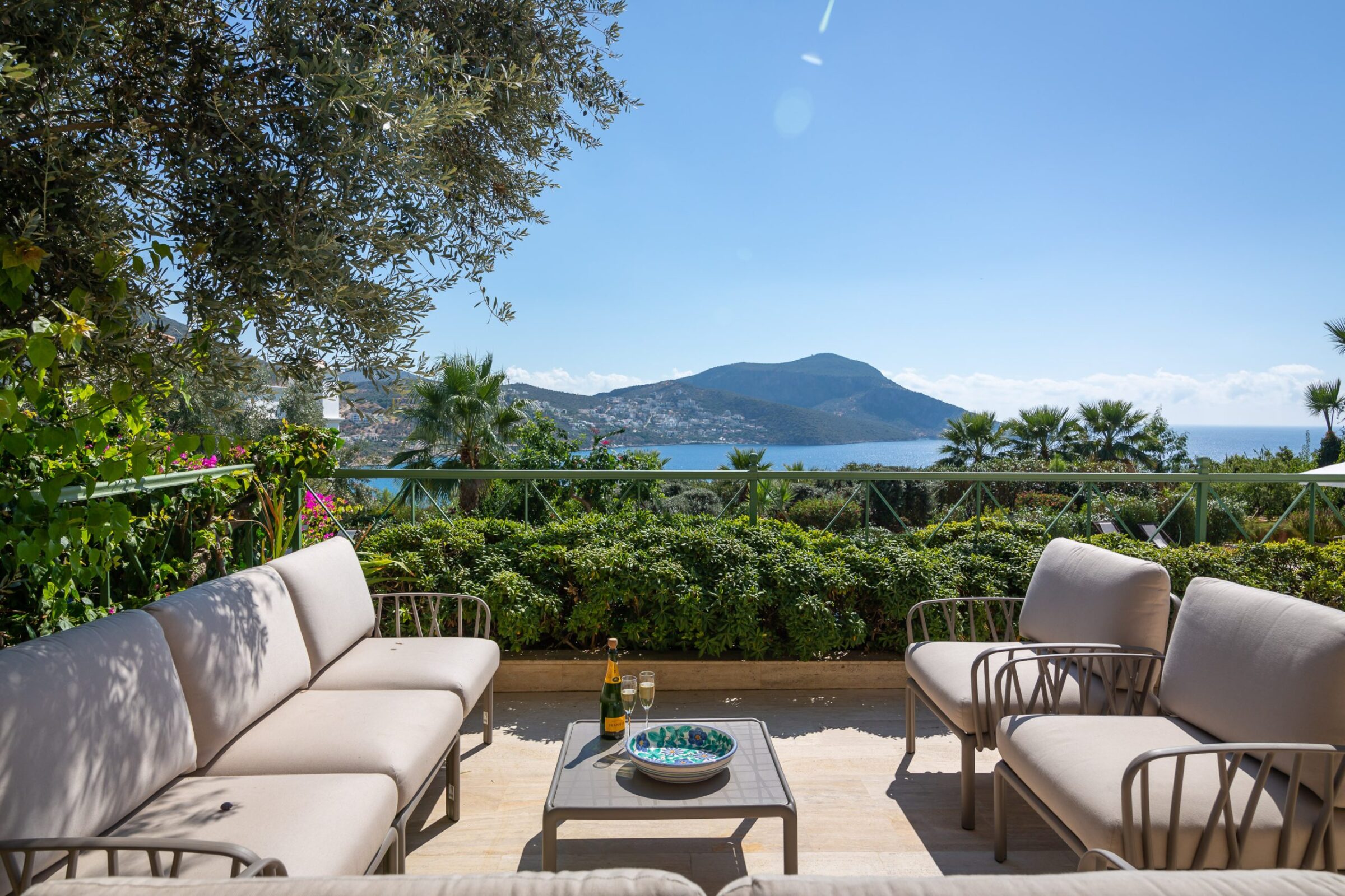 Luxury villa holiday in Turkey at villa Yesil Ev—outdoor seating area