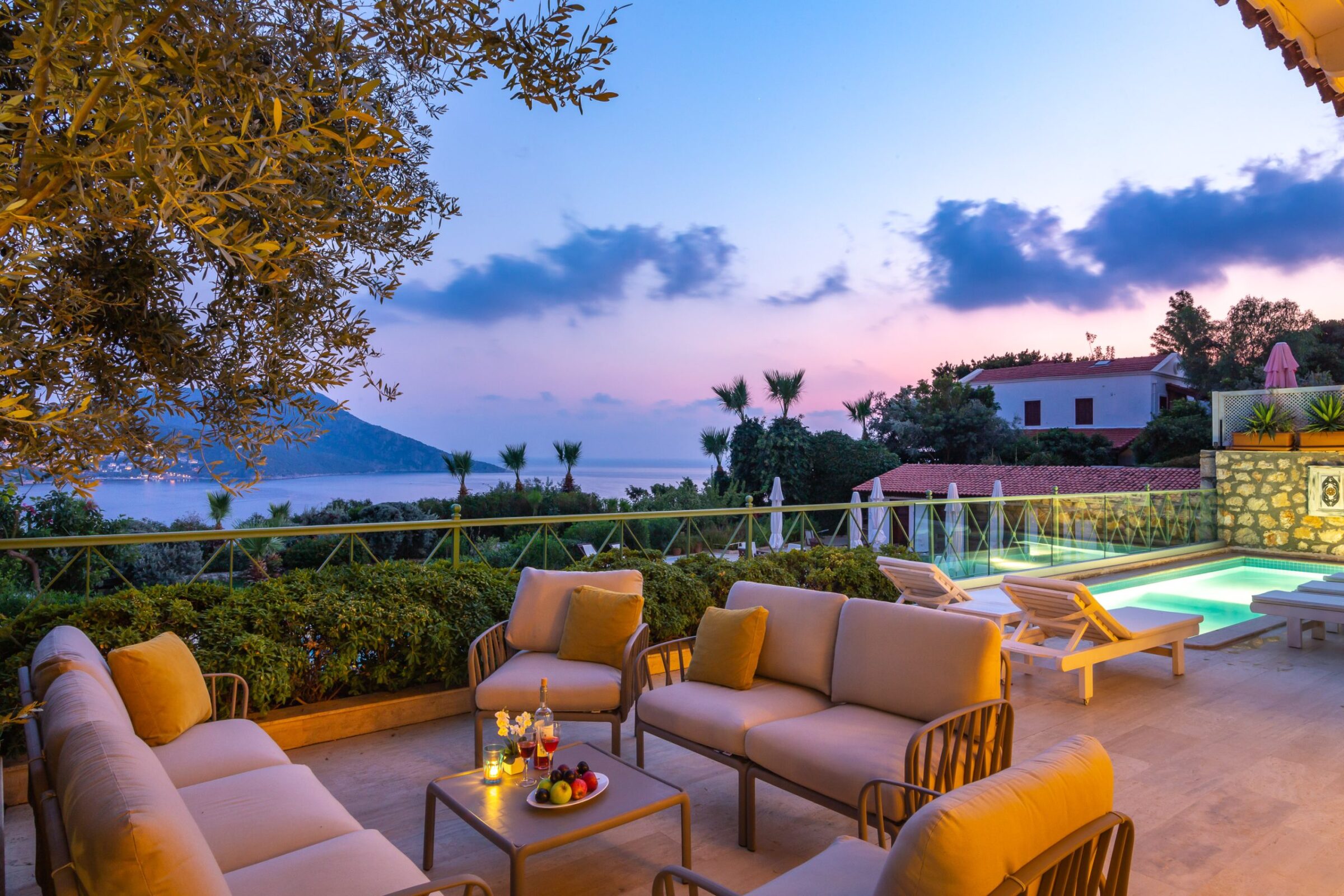 Luxury villa holiday in Turkey at villa Yesil Ev—Outdoor seating area