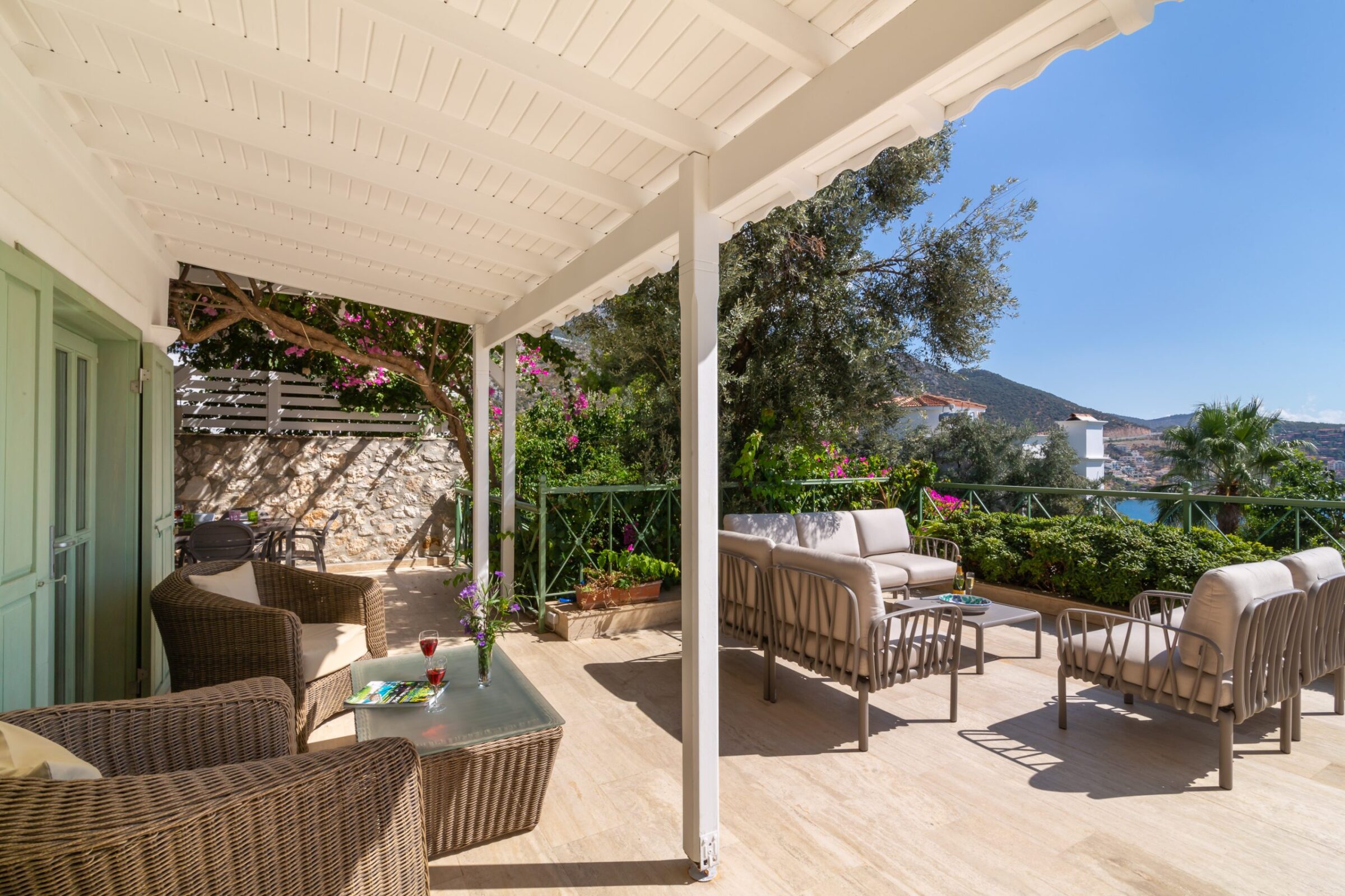 Luxury villa holiday in Turkey at villa Yesil Ev—outdoor seating area