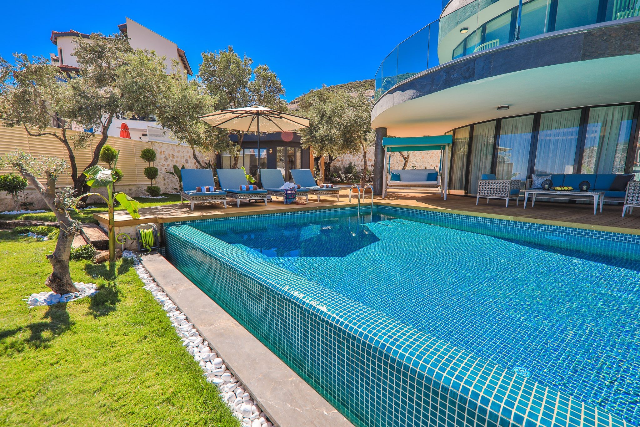 Outdoor pool of Villa Sandie, villas to rent in Kalkan, Turkey