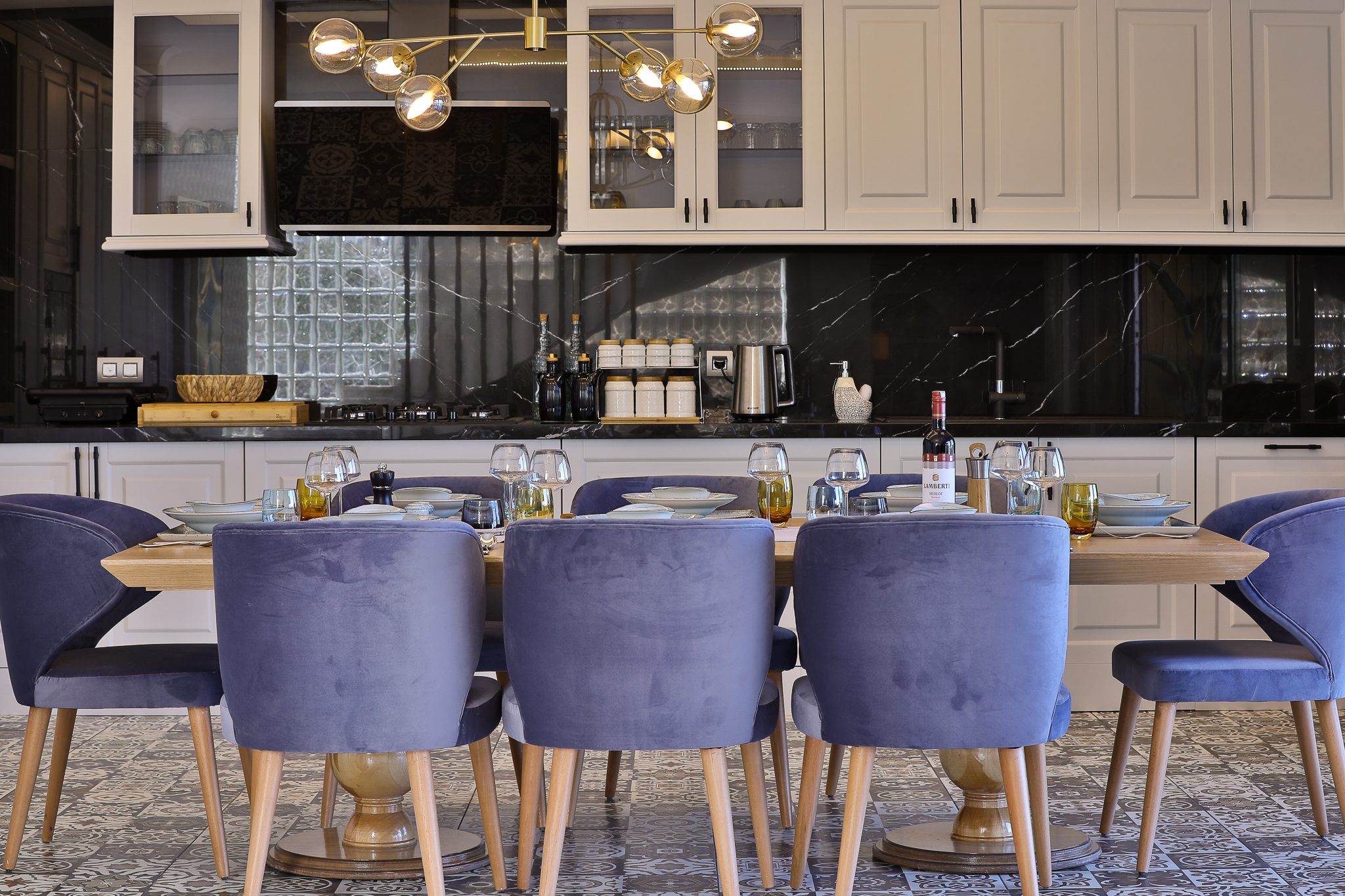 Kitchen and dining area in Villa Sandie, villas to rent in Kalkan, Turkey
