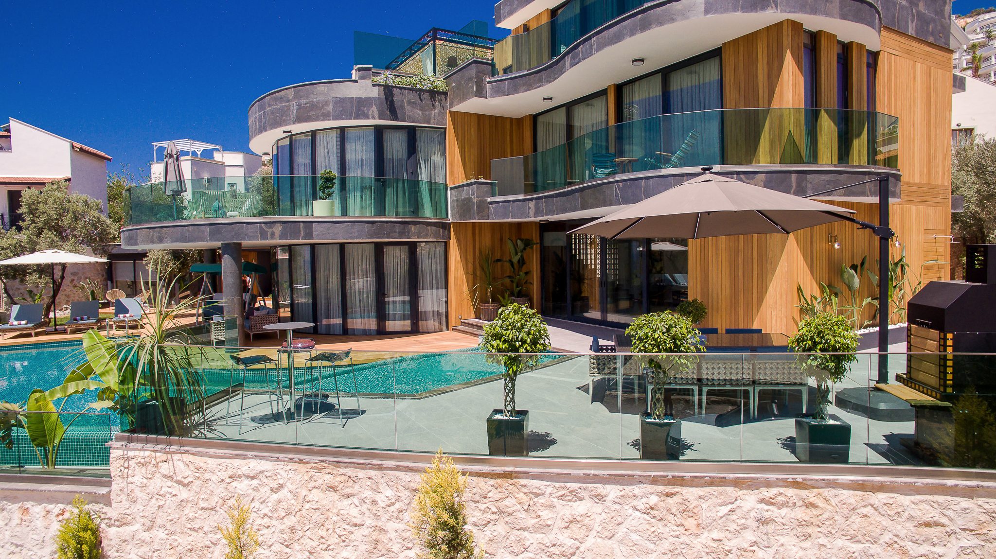 Front view of Villa Sandie, villas to rent in Kalkan, Turkey