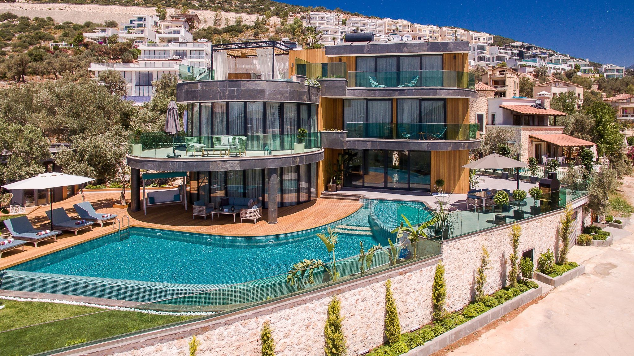 Front view of Villa Sandie, villas to rent in Kalkan, Turkey