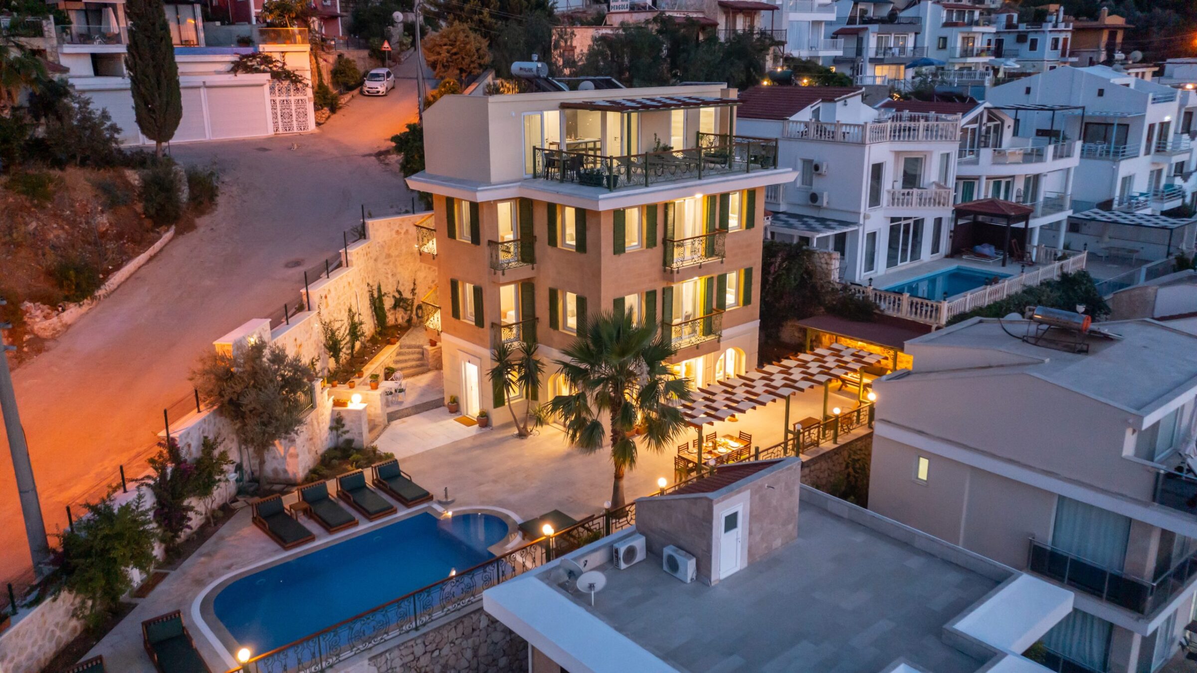 Front view of Villa Grande, villas to rent in Kalkan, Turkey