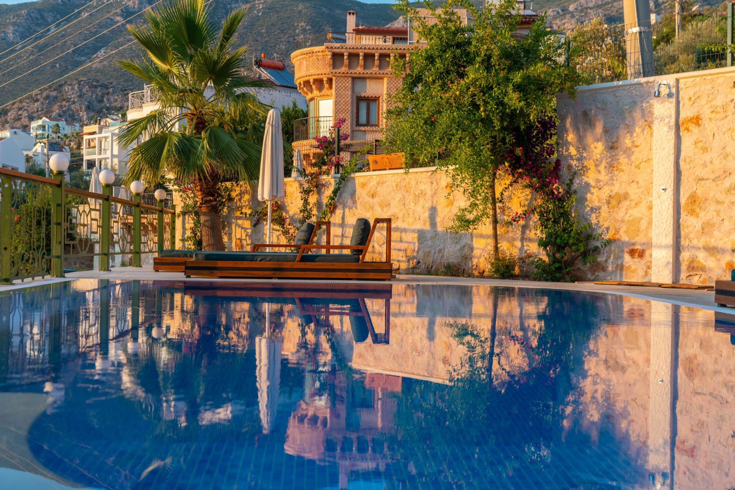 Outdoor pool in Villa Grande, villas to rent in Kalkan, Turkey