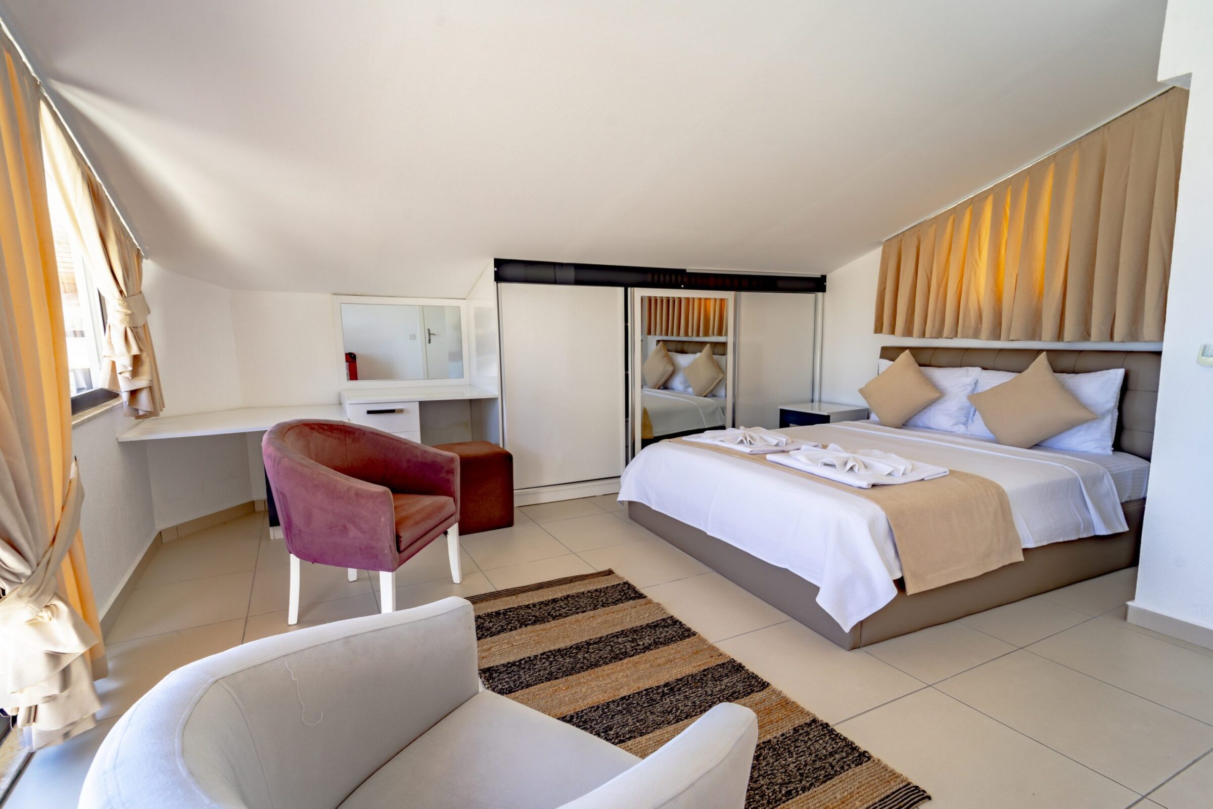 Double bedroom and balcony in Villa Coast, villa to rent in Kalkan, Turkey