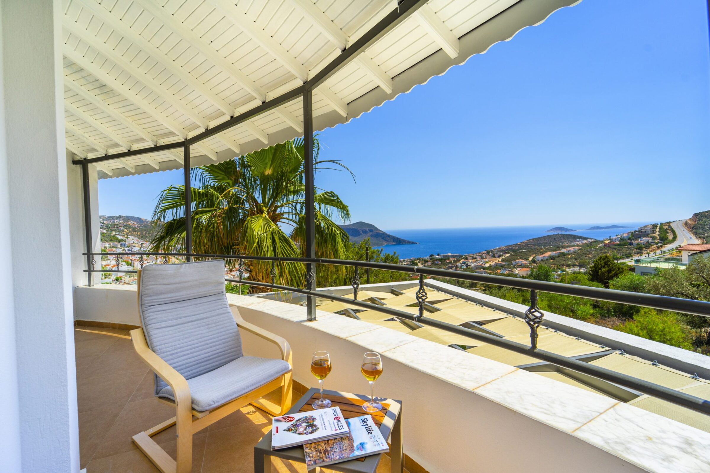 Balcony at Villa Coast, villa to rent in Kalkan, Turkey
