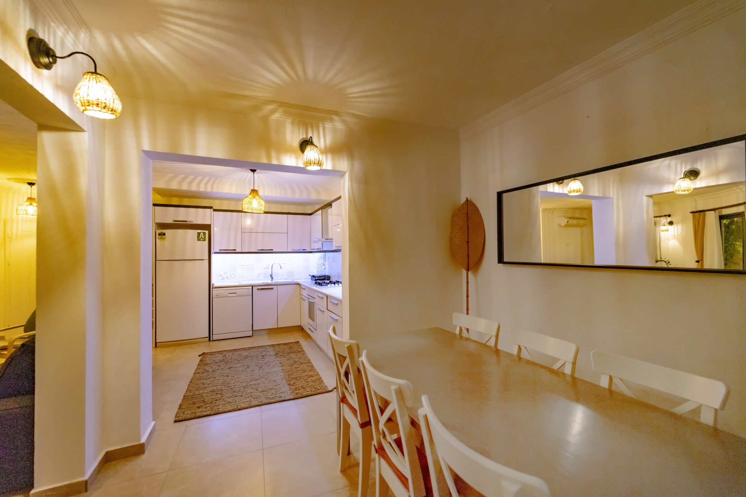 Kitchen and dining area in Villa Coast, villa to rent in Kalkan, Turkey