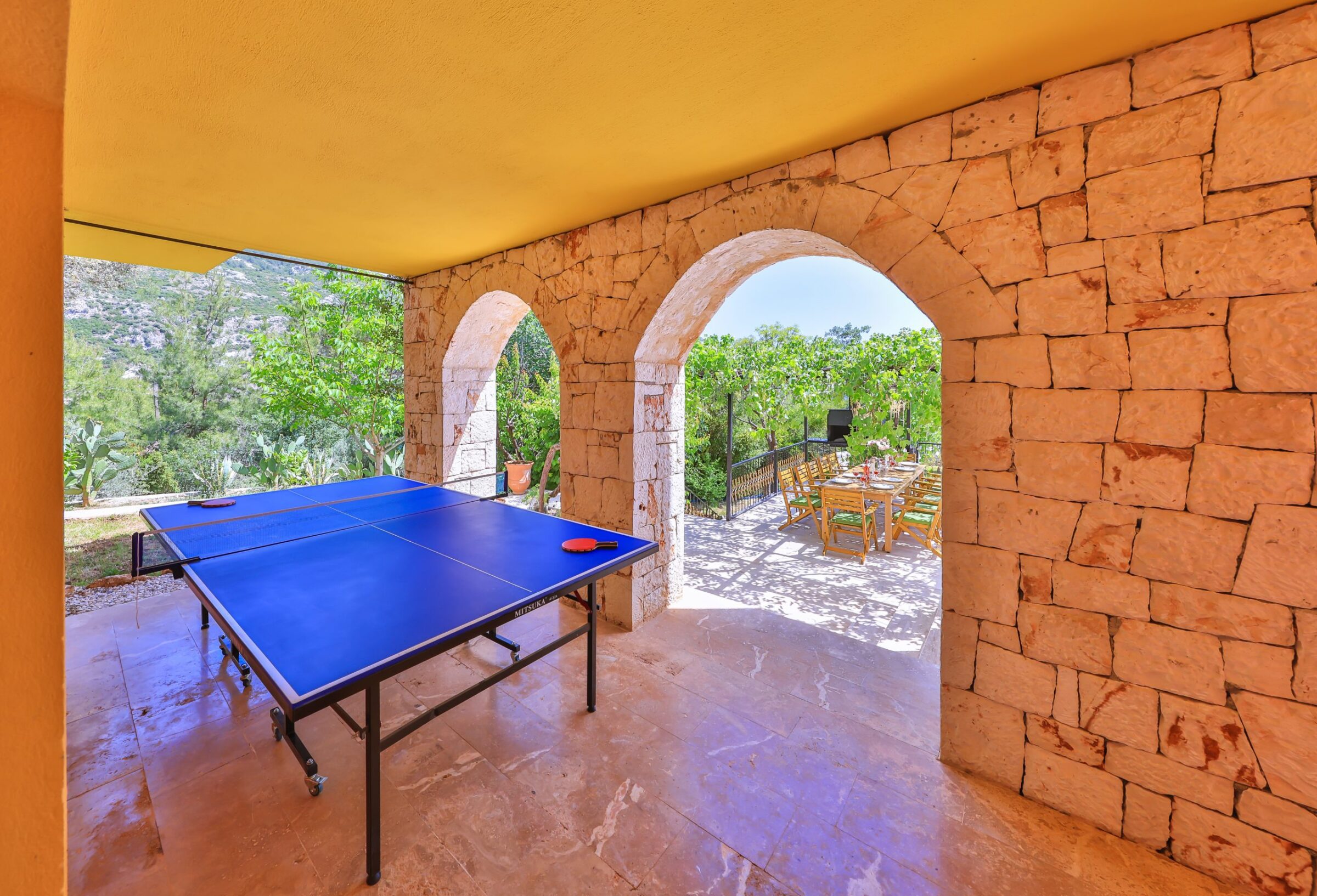 Outdoor table tennis at Villa Tranquility, villa to rent in Kalkan, Turkey