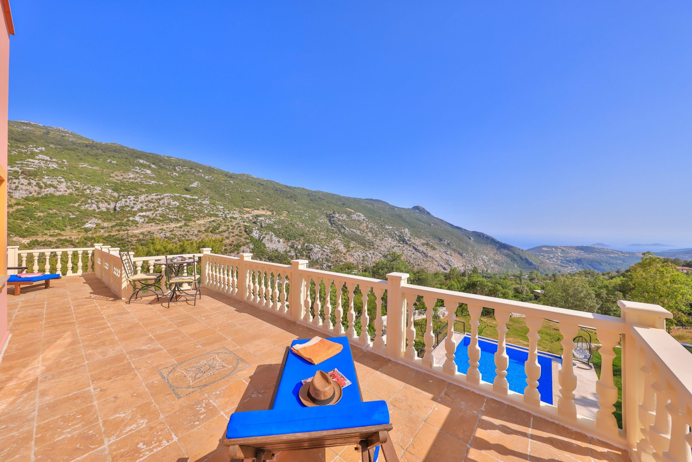 Balcony seating in Villa Tranquility, villa to rent in Kalkan, Turkey