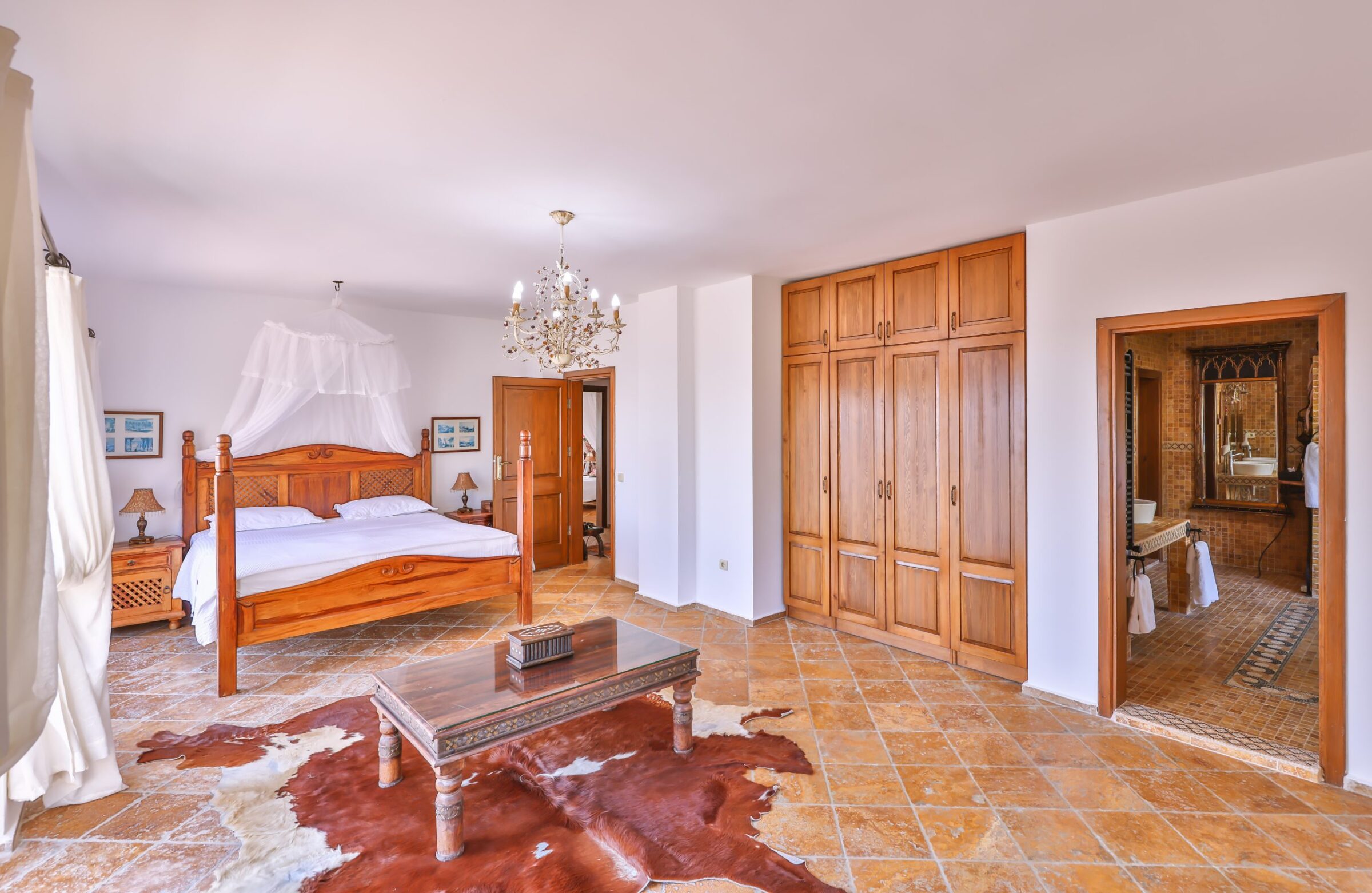 Double bedroom with balcony in Villa Tranquility, villa to rent in Kalkan, Turkey