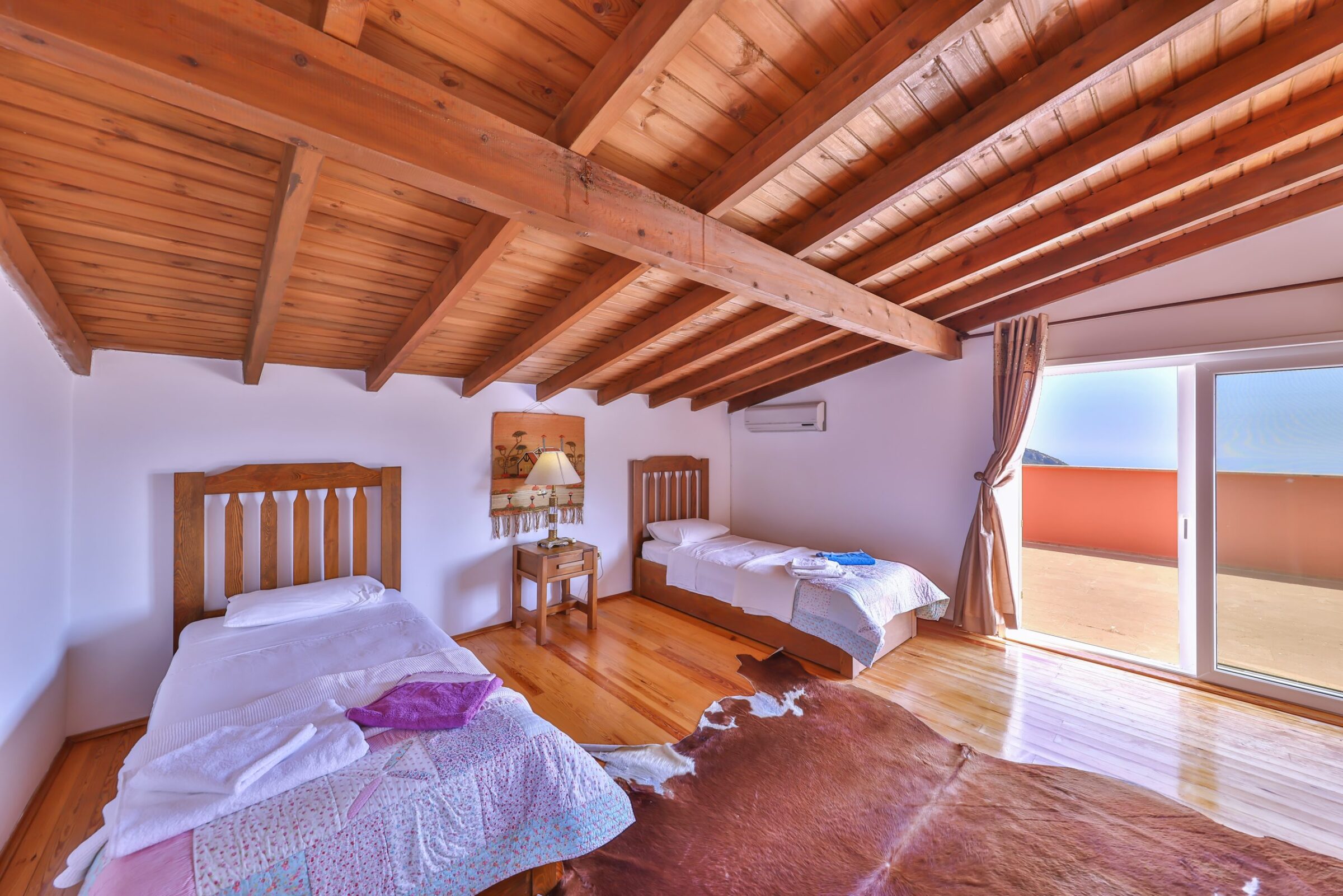 Twin room with balcony in Villa Tranquility, villa to rent in Kalkan, Turkey