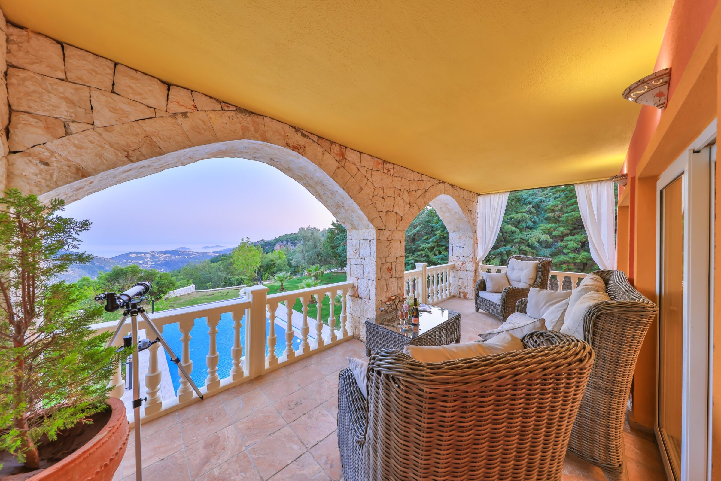 Outdoor balcony in Villa Tranquility, villa to rent in Kalkan, Turkey