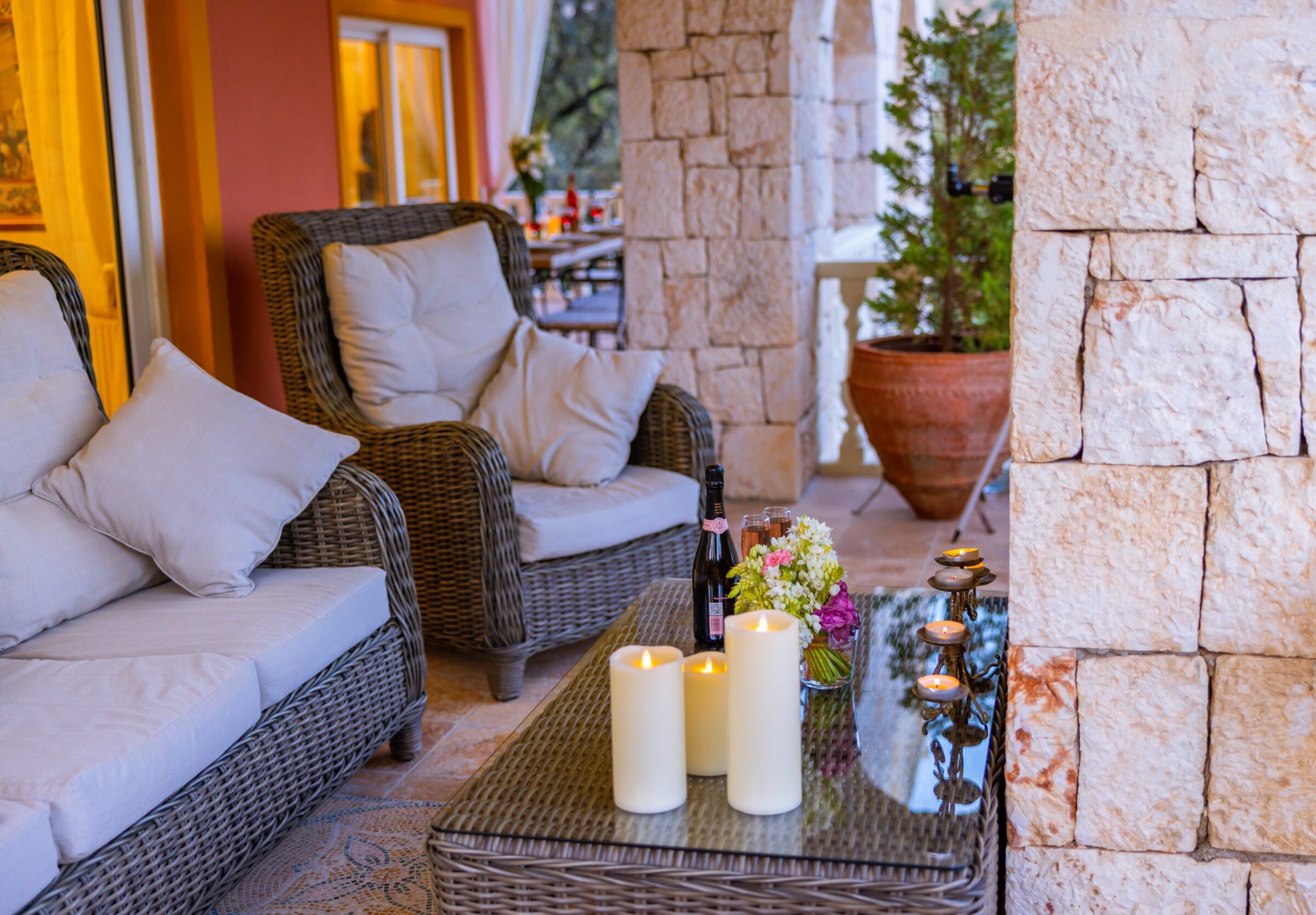 Outdoor seating area in Villa Tranquility, villa to rent in Kalkan, Turkey