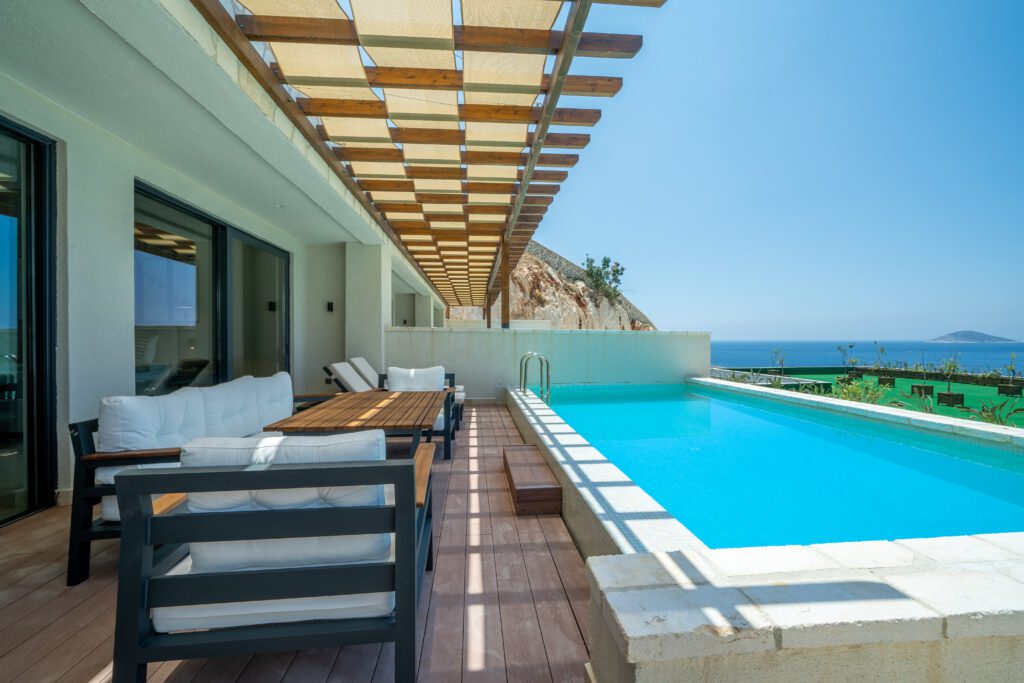 Outdoor private pool in Lures Hotel Junior Suite, holidays in Kalkan, Turkey