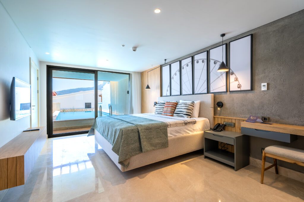 Double bedroom with private pool in Lures Hotel Senior Suite, holidays in Kalkan, Turkey