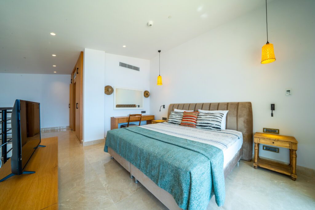 Double bedroom with en suite in Lures Hotel Villa Room, holidays in Kalkan, Turkey