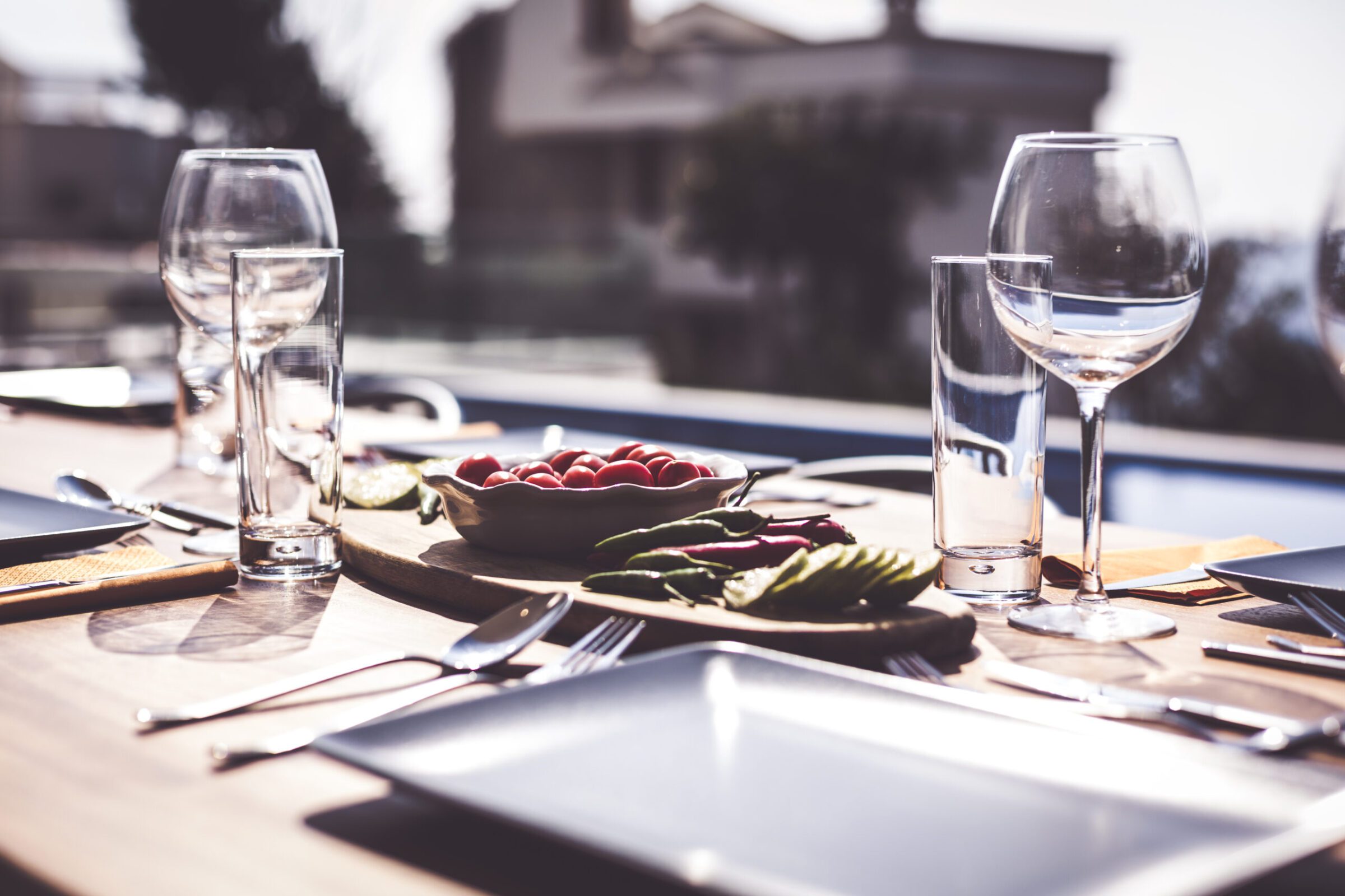 Outdoor dining table in Villa Poyraz, villa holidays in Kalkan, Turkey