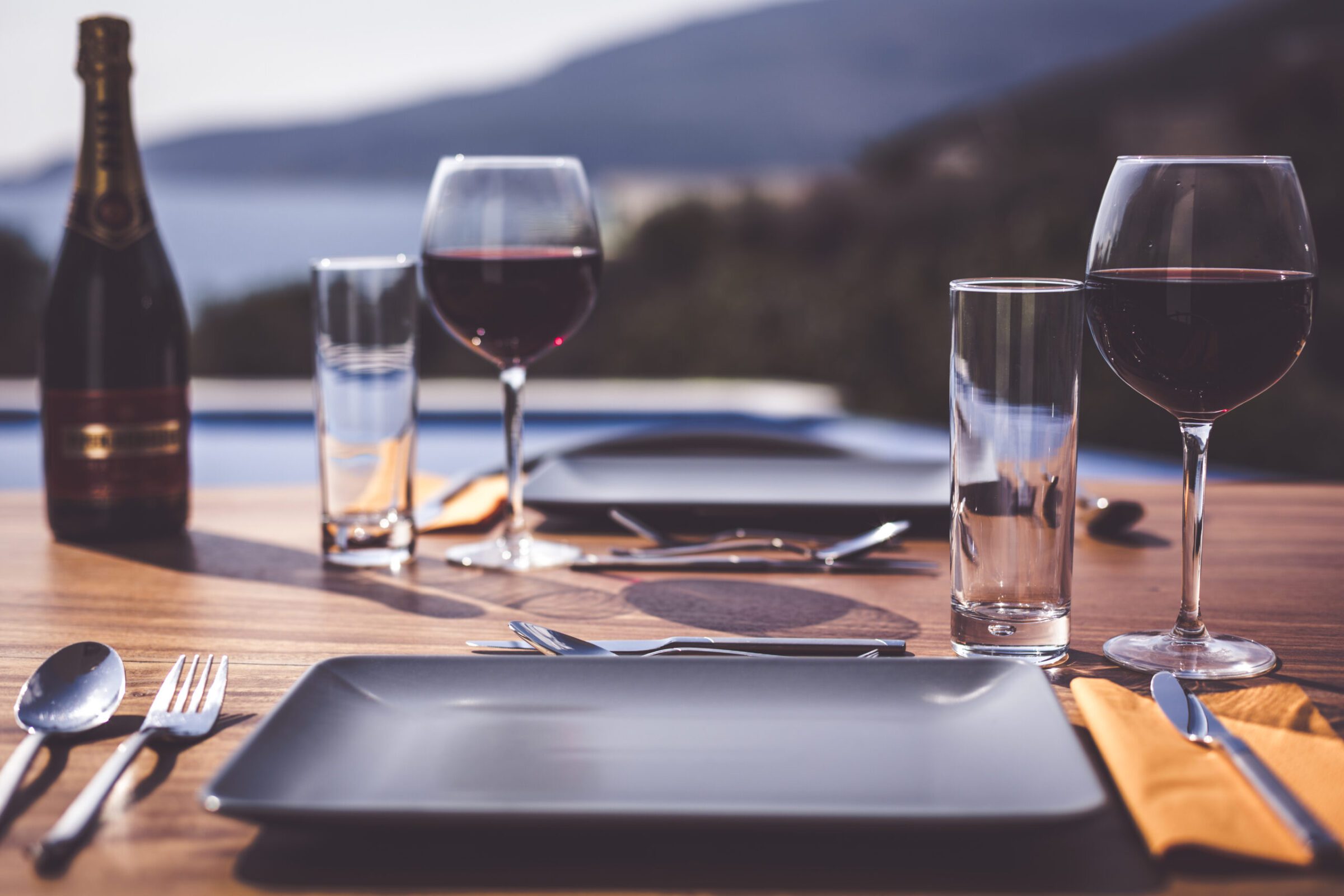 Outdoor dining table in Villa Poyraz, villa holidays in Kalkan, Turkey